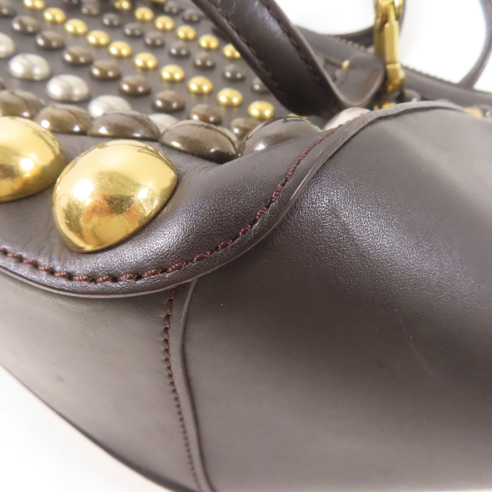 MARC BY MARC JACOBS 牛皮皮革2 Way Shoulder Bag金扣手挽肩背兩用袋啡色
