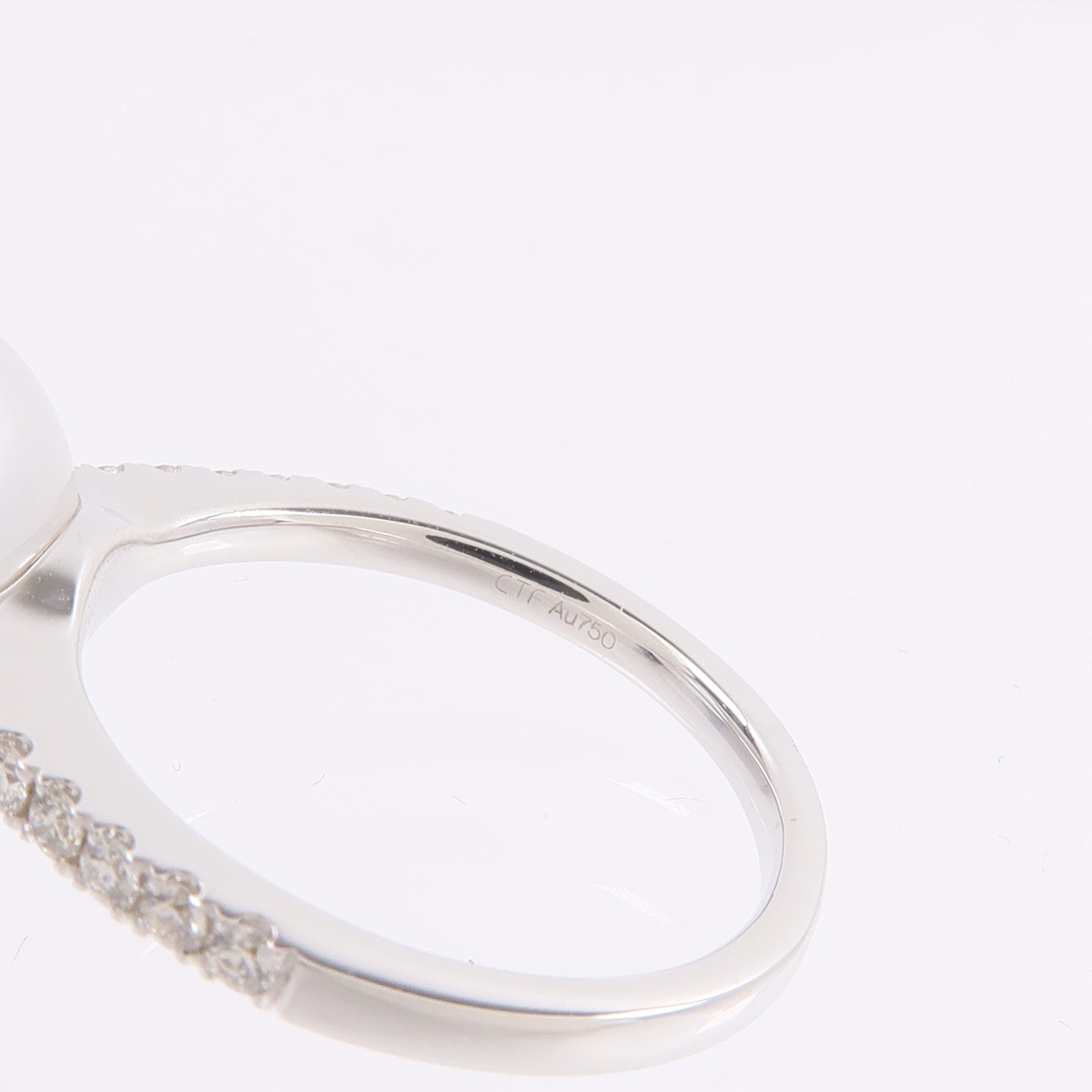 JEWELRY 18K白金Pearl Diamond Ring珍珠/鑽石戒指