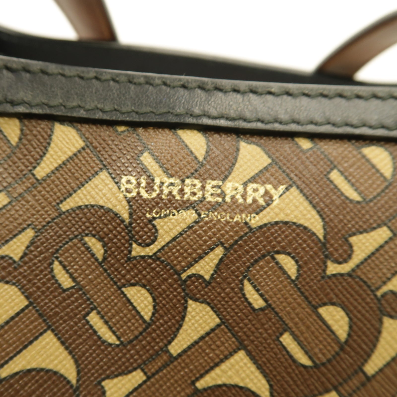 BURBERRY 塗層帆布Tote Bag金扣手挽袋棕色/白色/黑色