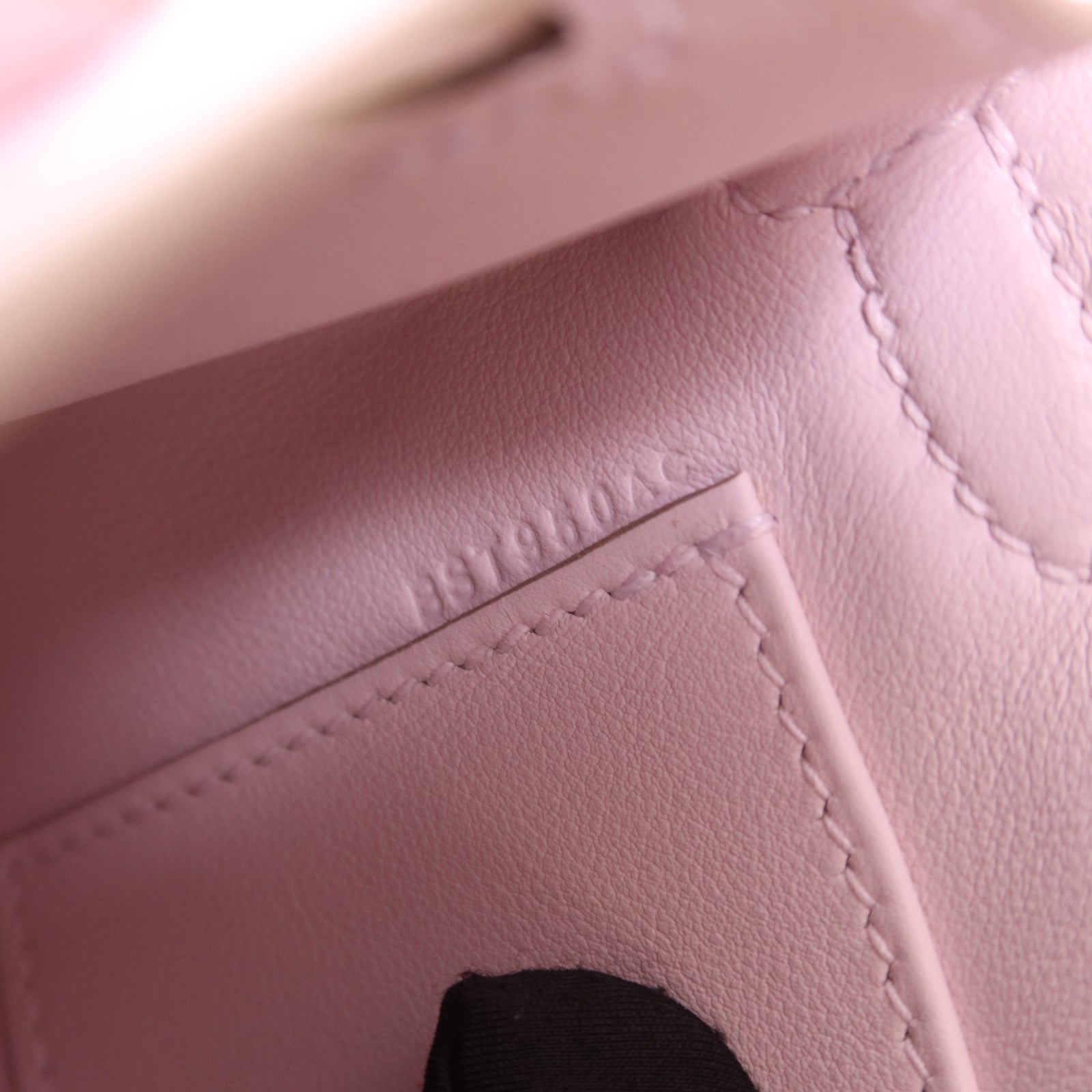 HERMES Swift皮革Kelly Pochette銀扣手挽袋Mauve Pale