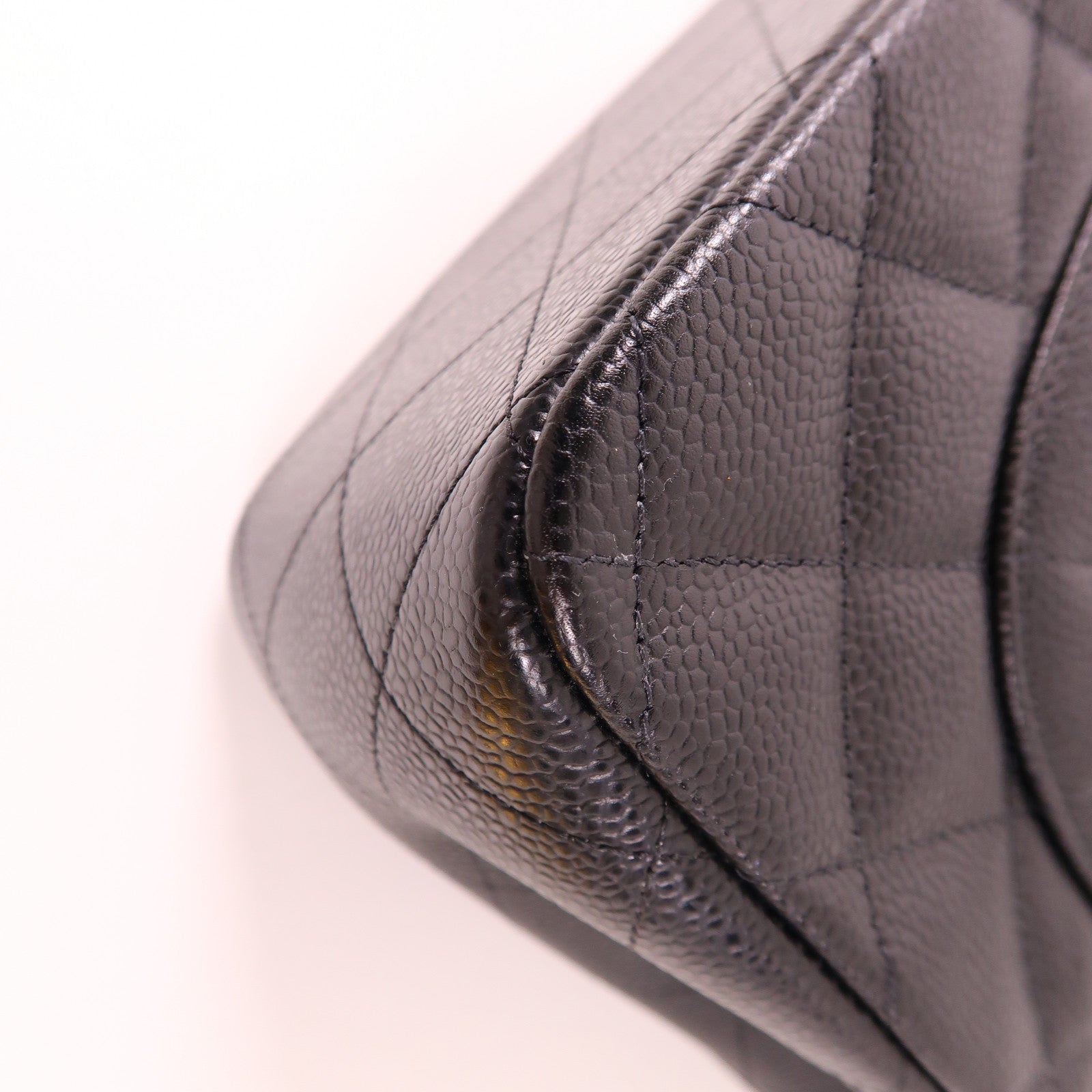 CHANEL 牛皮皮革Large Classic銀扣鏈帶肩背袋