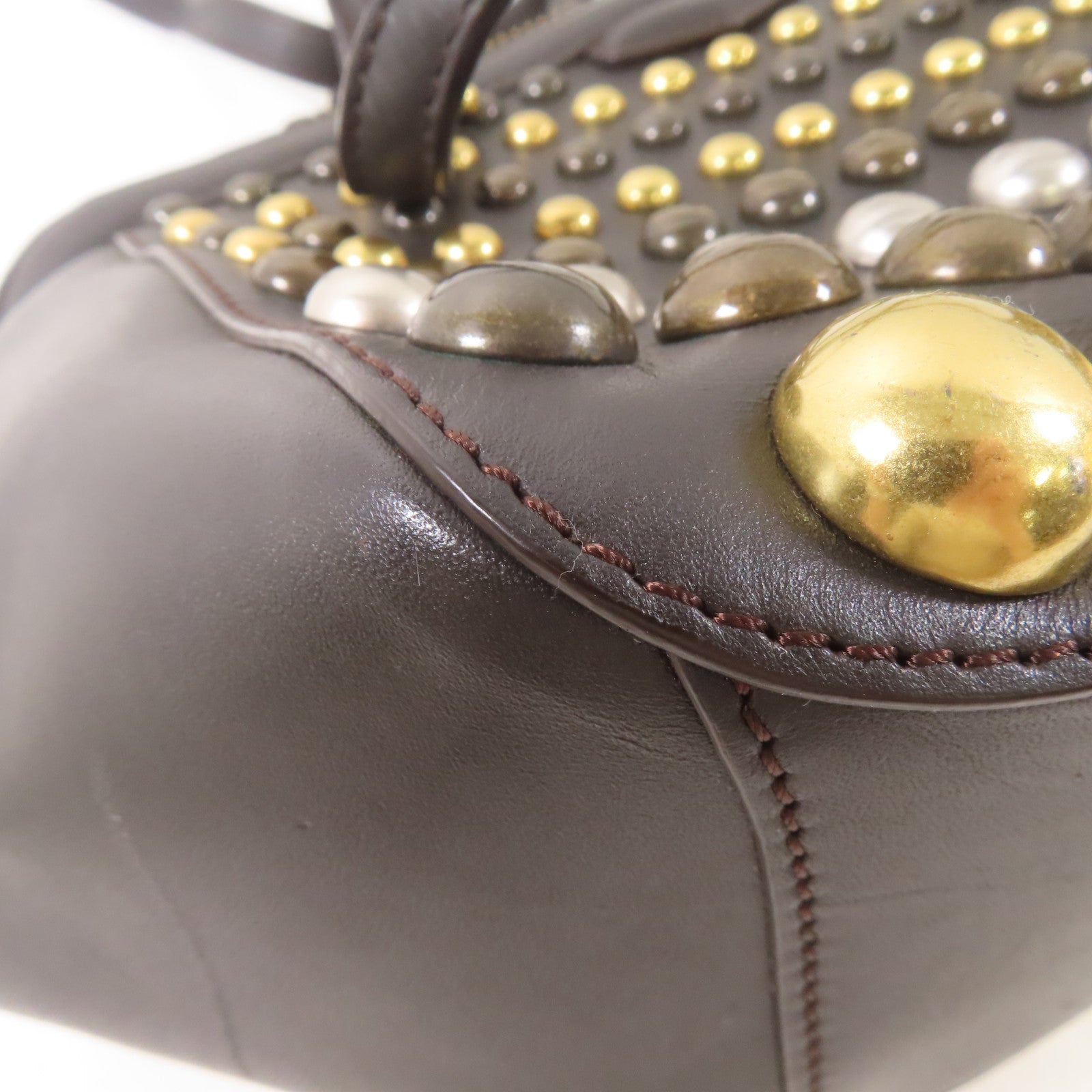 MARC BY MARC JACOBS 牛皮皮革2 Way Shoulder Bag金扣手挽肩背兩用袋啡色