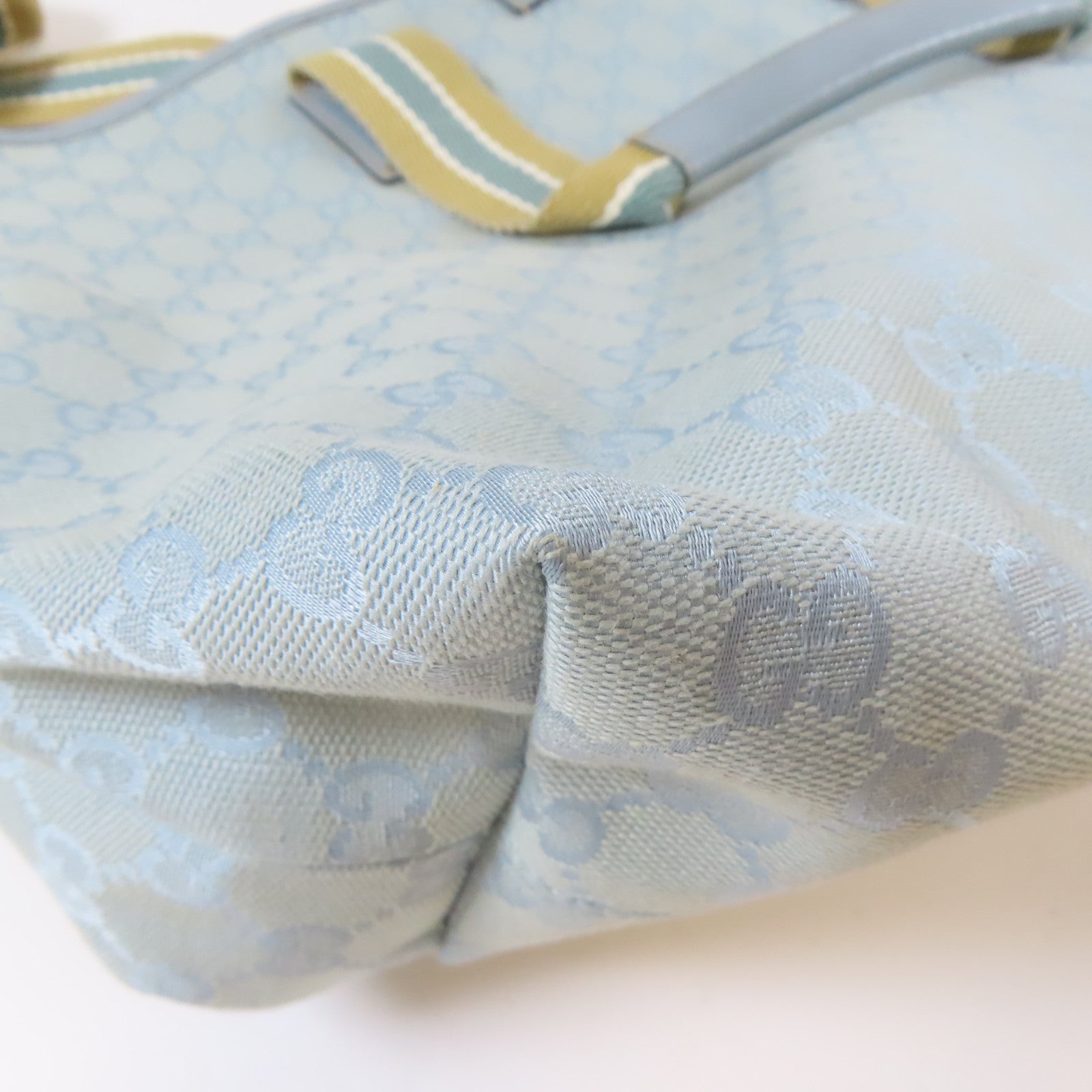GUCCI 帆布2 Way Shoulder銀扣手挽肩背兩用袋藍色