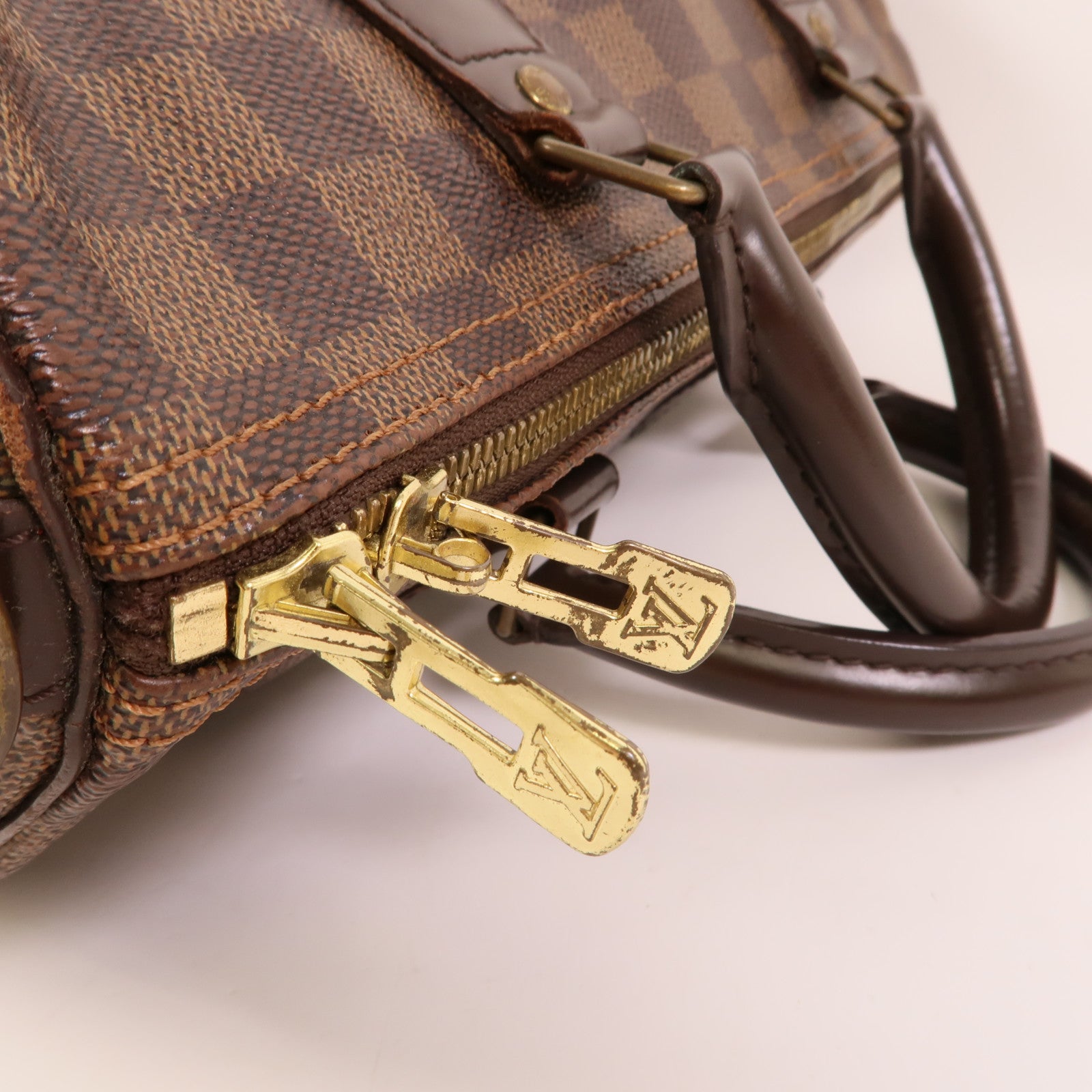 LOUIS VUITTON Damier Speedy Bandouliere 30金扣手挽肩背兩用袋