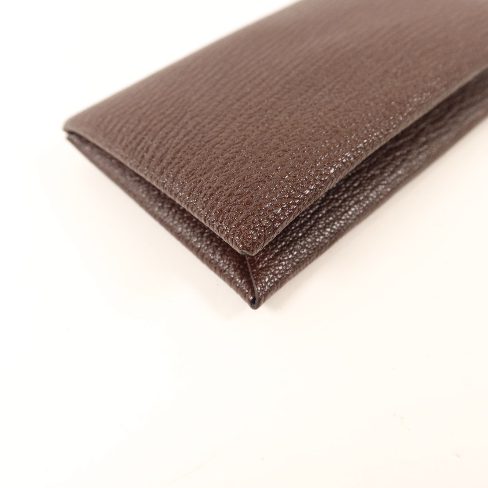 HERMES Chevre皮革Calvi Card Case銀扣卡片套Terre