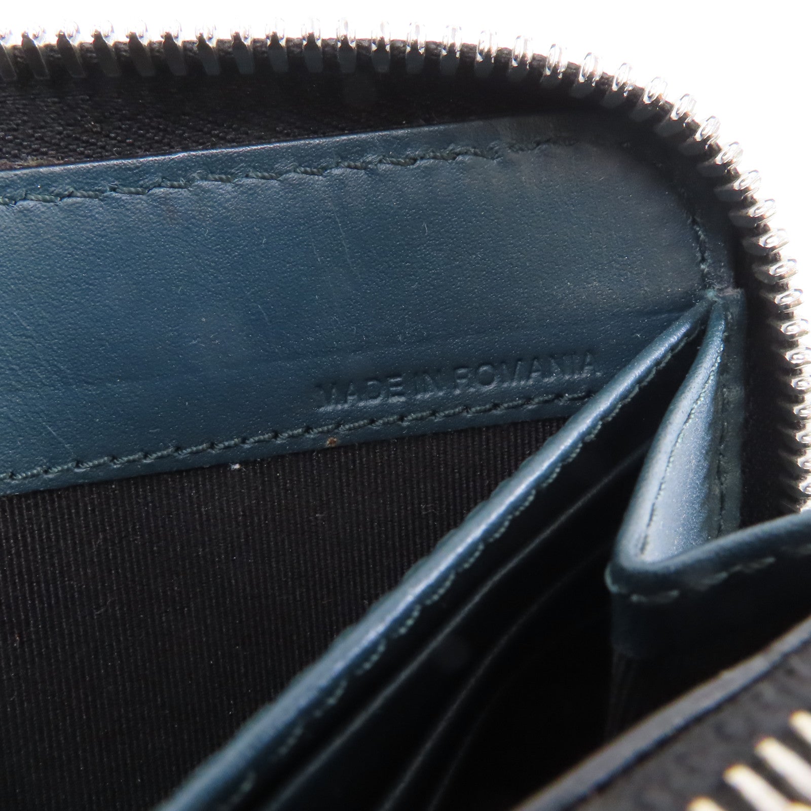 BURBERRY 塗層帆布Zipped Long Wallet銀扣長錢包米色/淺藍色