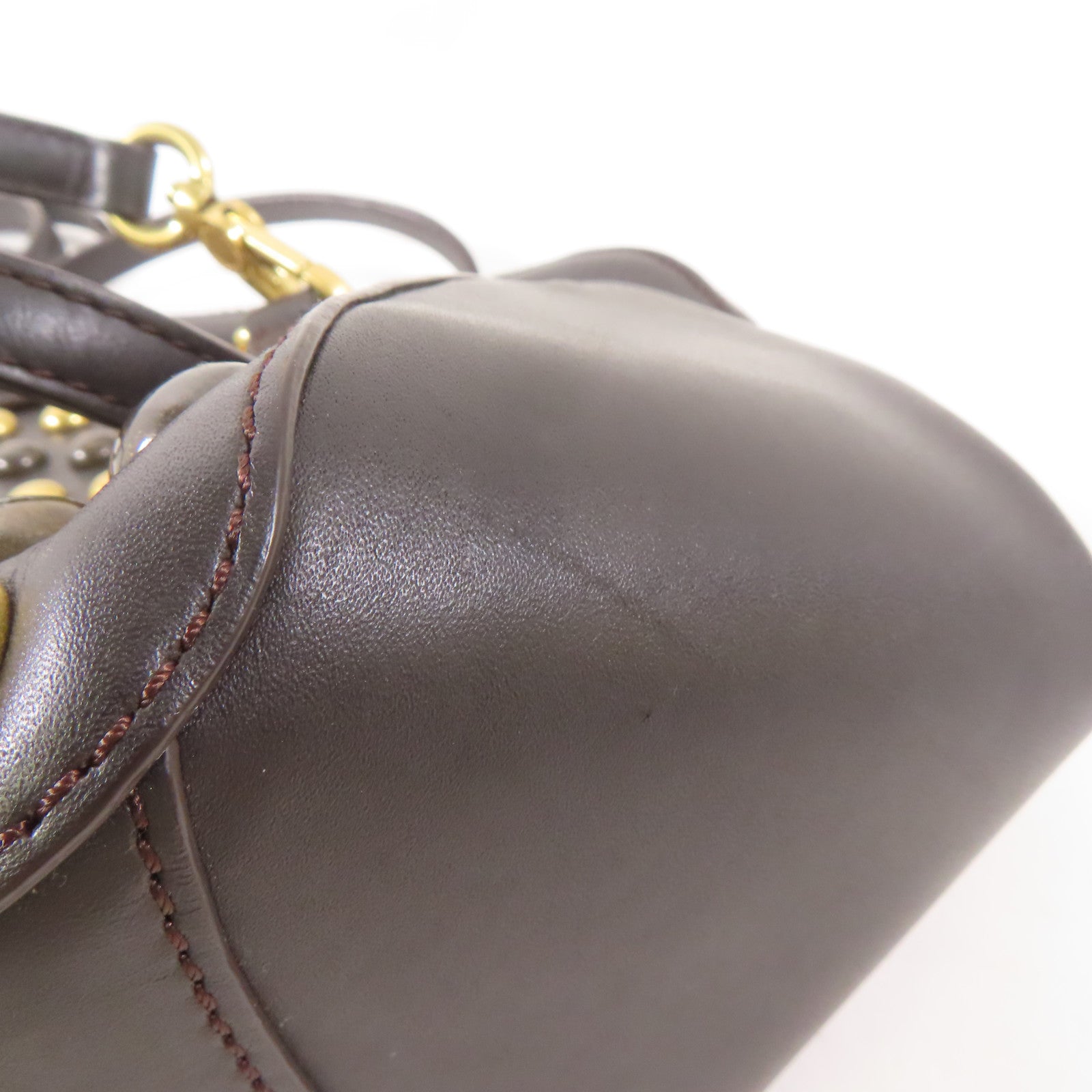 MARC BY MARC JACOBS 牛皮皮革2 Way Shoulder Bag金扣手挽肩背兩用袋啡色