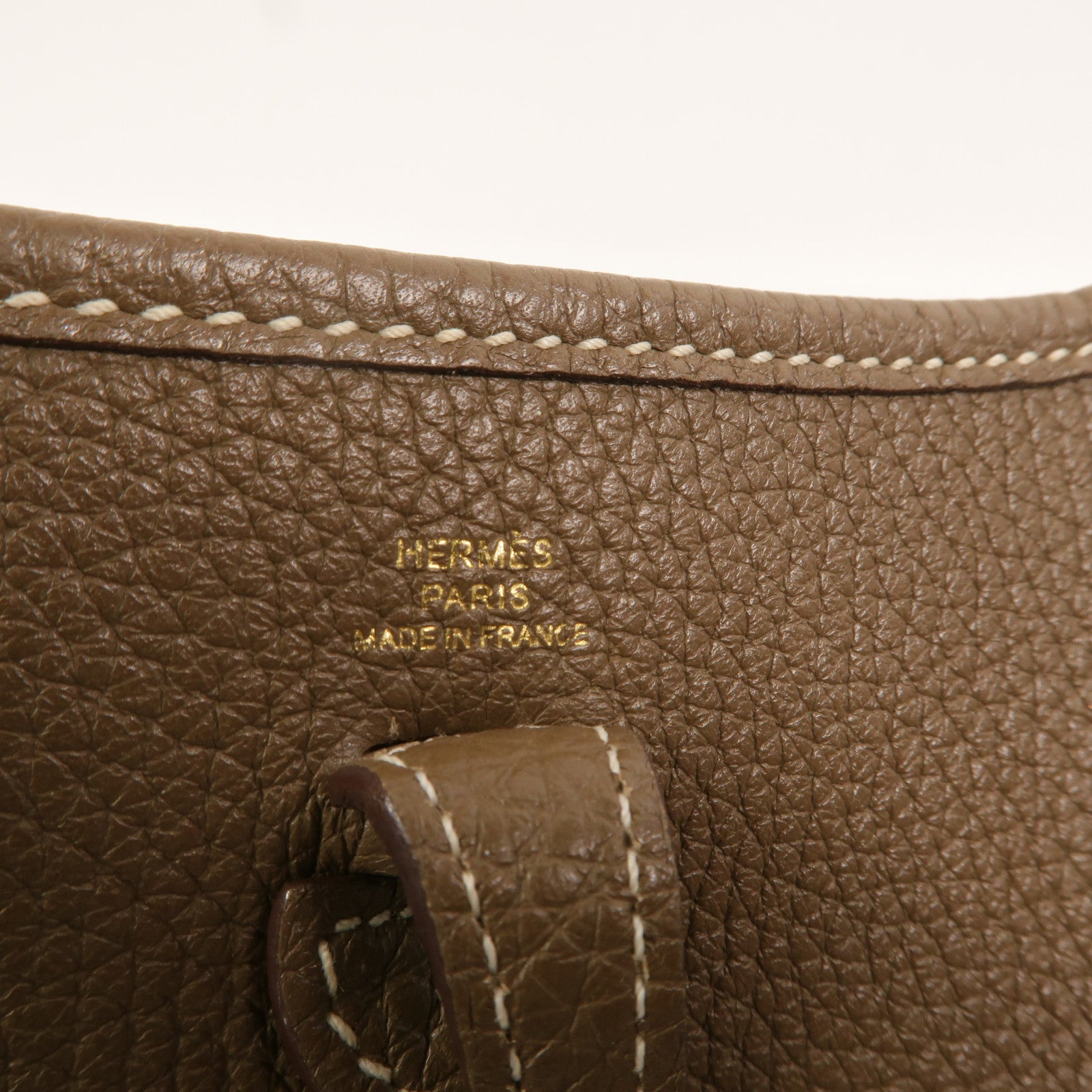 HERMES Clemence皮革Evelyne TPM肩背袋Etoupe