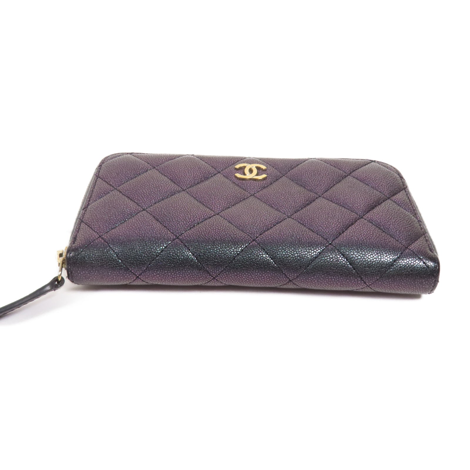 CHANEL 牛皮皮革Classic Zip Wallet Medium金扣錢包