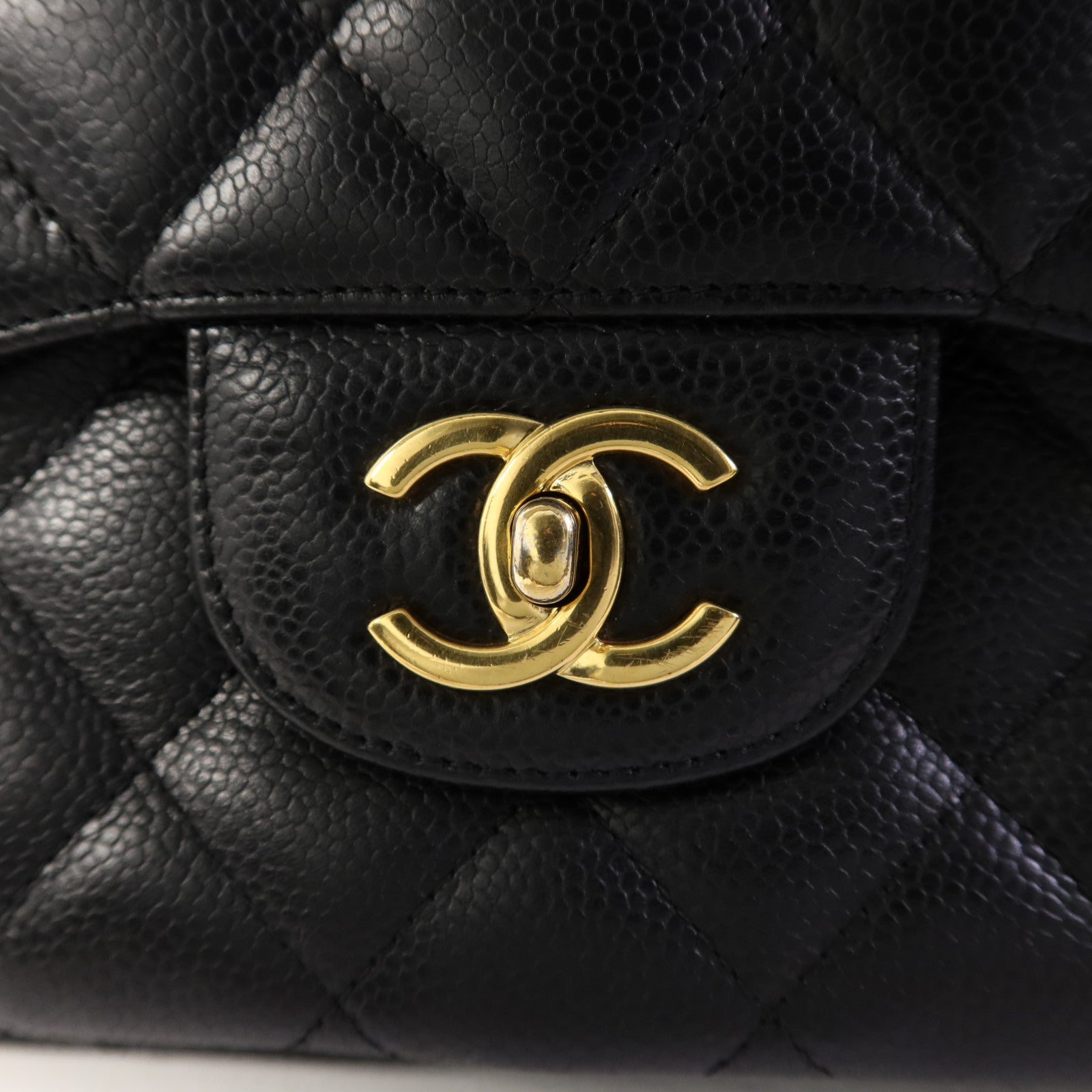 CHANEL 牛皮皮革Large Classic金扣鏈帶肩背袋