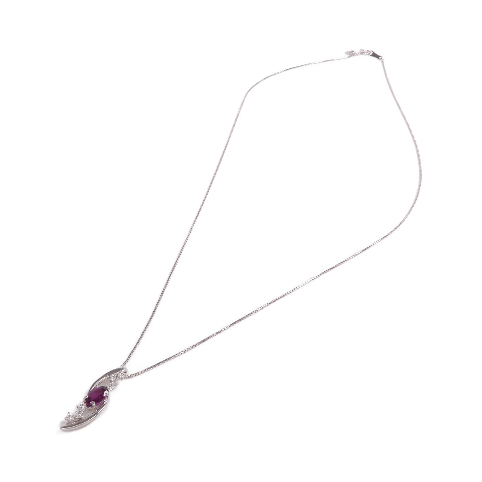 JEWELRY 【激減優惠】18K白金Purple Garnet Diamond Necklace紫石榴石/鑽石項鍊