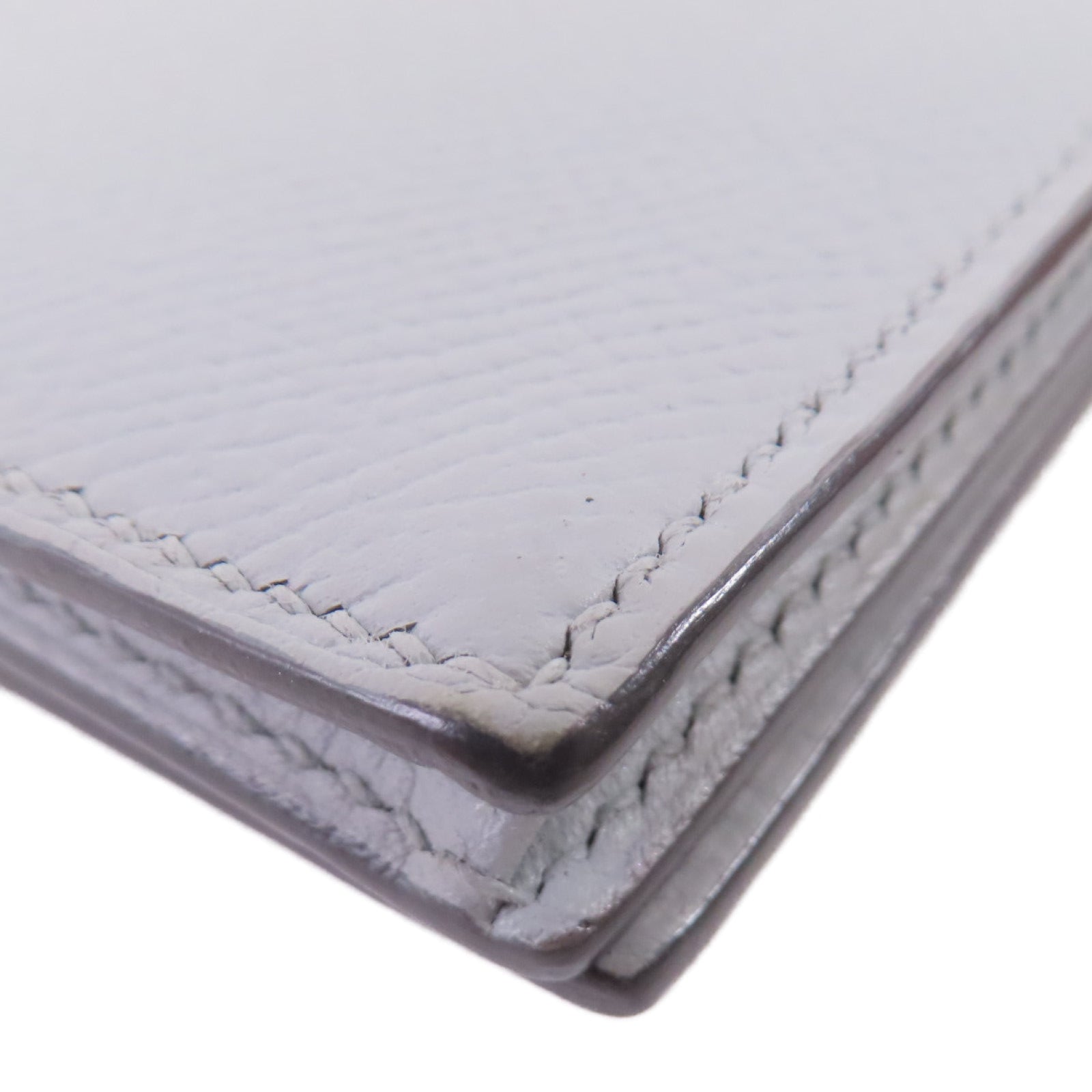 HERMES (PRICE DOWN) GHW Bearn W Snap Long Wallet Epsom Leather Y7 Bleu Orage Light-Blue
