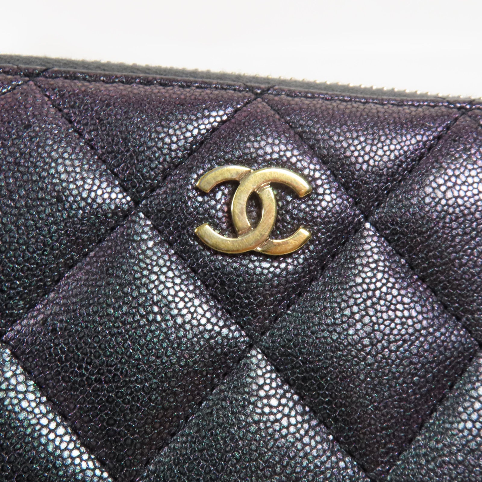 CHANEL 牛皮皮革Classic Zip Wallet Medium金扣錢包