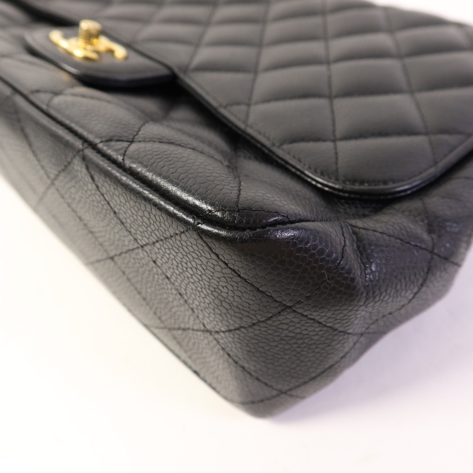 CHANEL 牛皮皮革Large Classic金扣鏈帶肩背袋