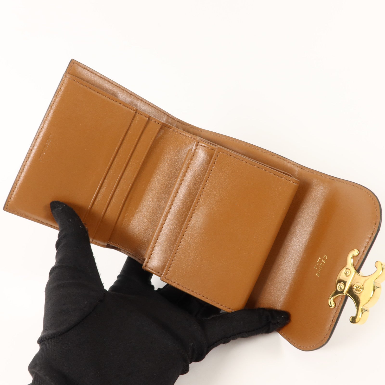 CELINE 塗層帆布Triomphe Wallet錢包