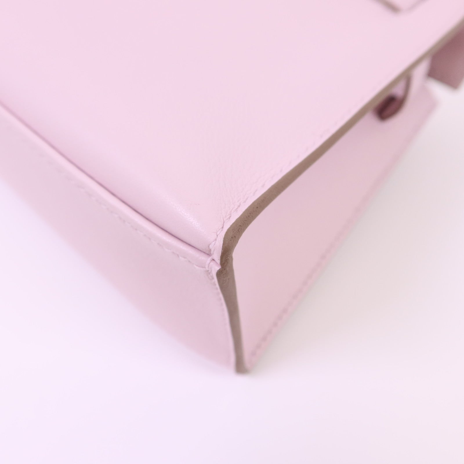 HERMES Swift皮革Kelly Pochette銀扣手挽袋Mauve Pale