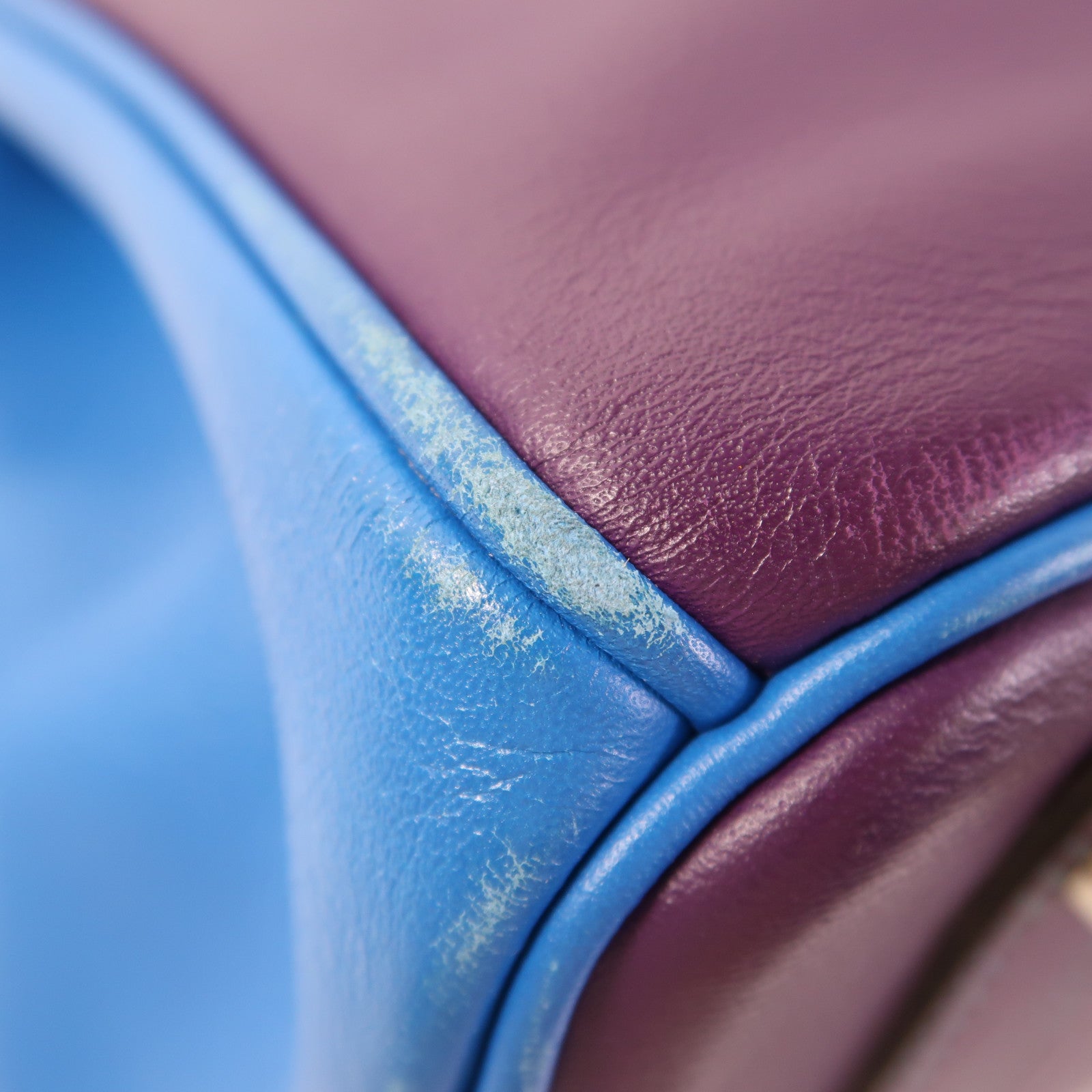 HERMES Swift皮革Birkin 30銀扣手挽袋Ultraviolet/Bleu Hydra/Ciel