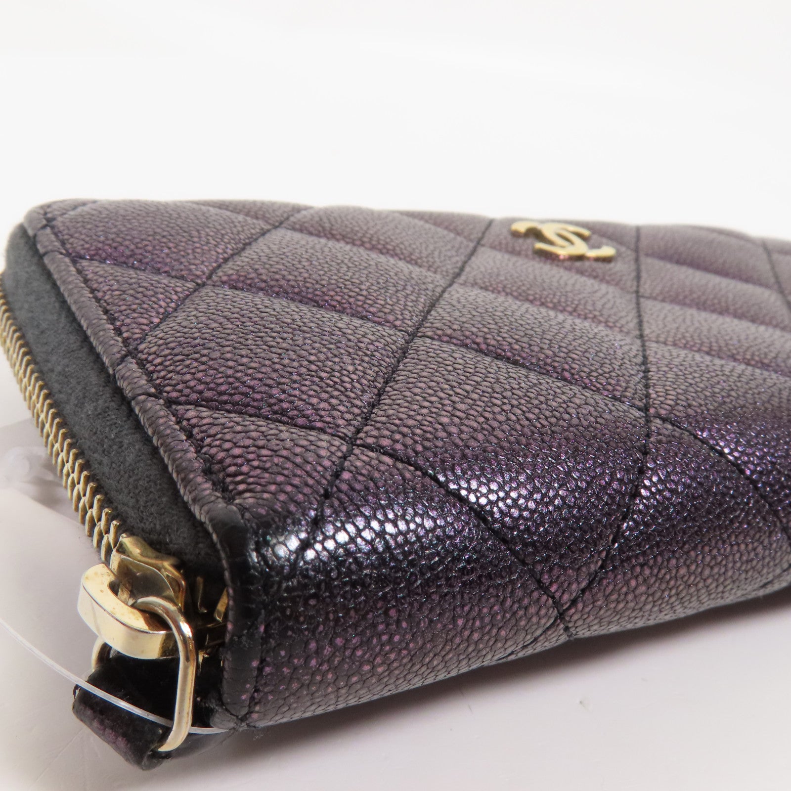 CHANEL 牛皮皮革Classic Zip Wallet Medium金扣錢包