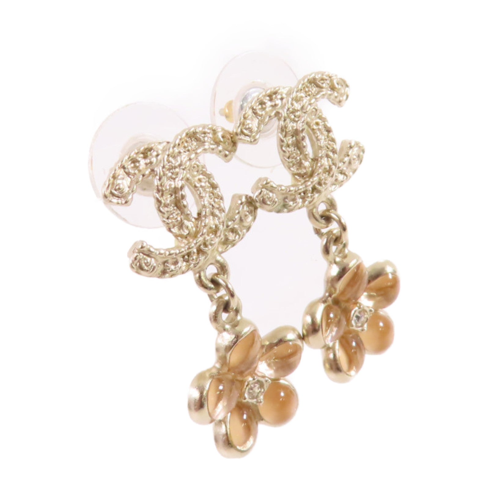 CHANEL 金屬CC Earrings金扣耳環