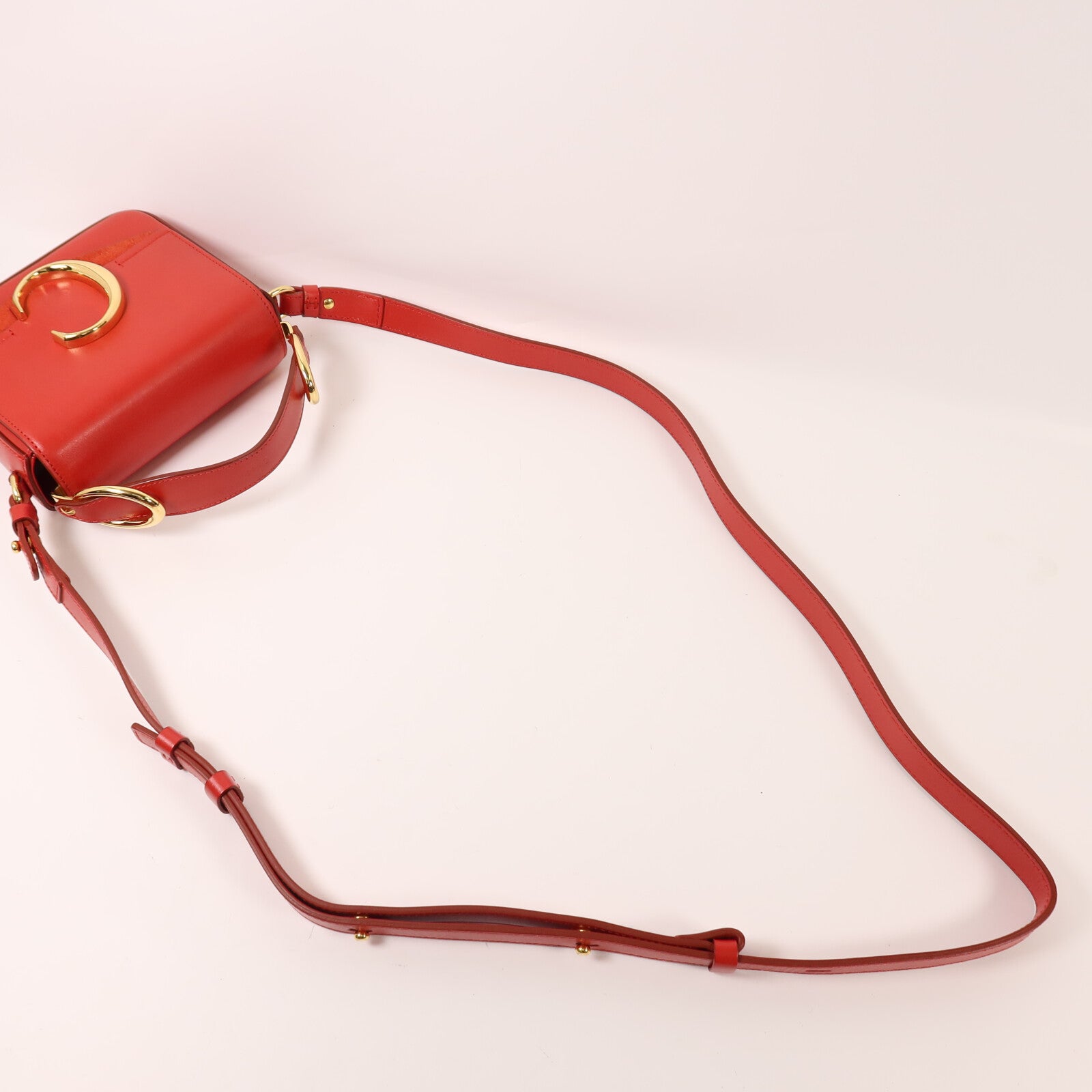 Chloe 牛皮皮革Mini C Bag金扣手挽肩背兩用袋