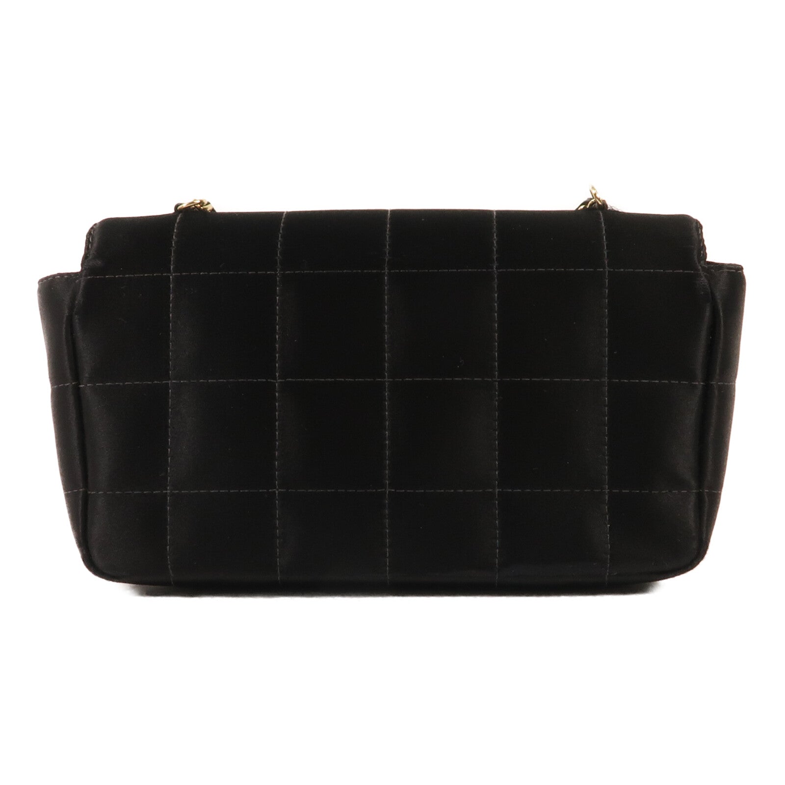 CHANEL 帆布Chain Shoulder金扣鏈帶肩背袋