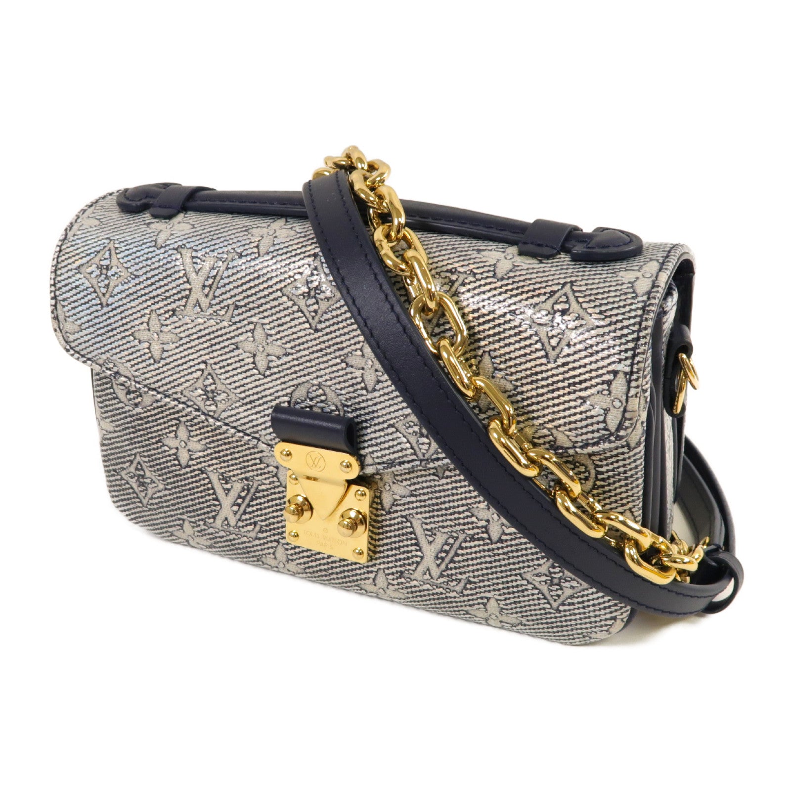 LOUIS VUITTON 【激減優惠】Monogram Pochette Metis East West金扣肩背袋藍色