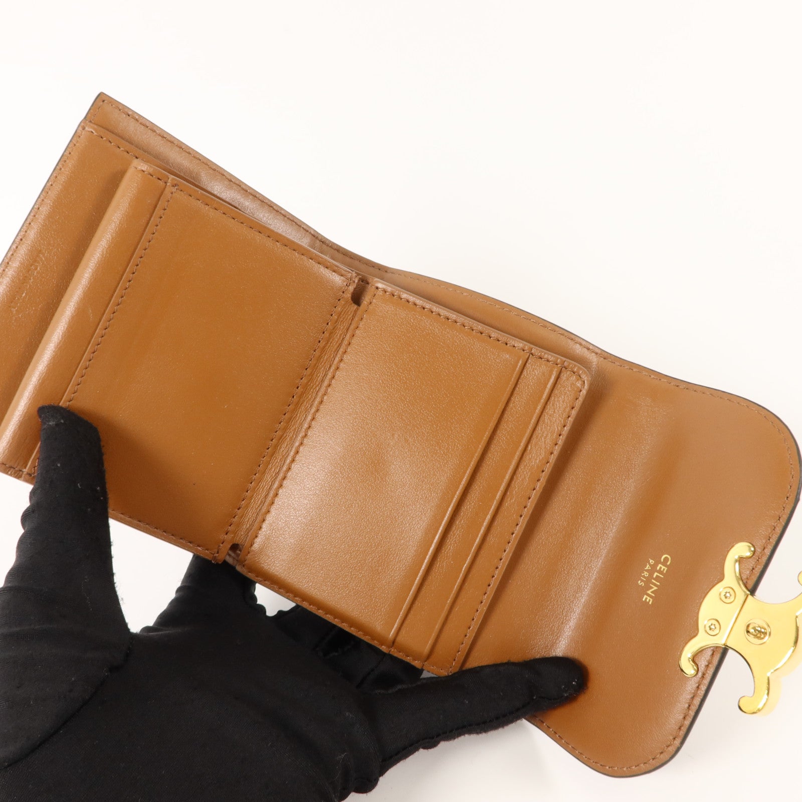 CELINE 塗層帆布Triomphe Wallet錢包