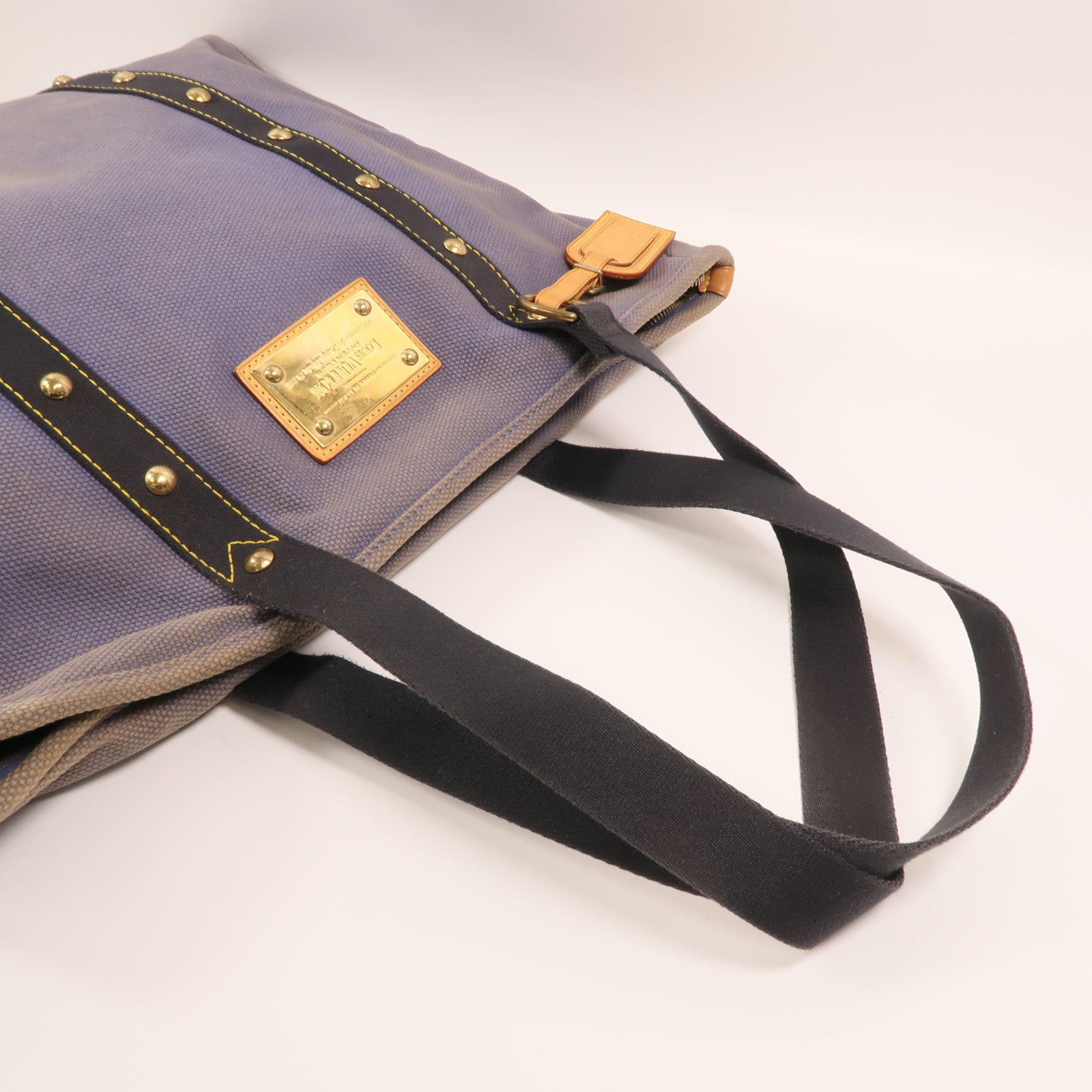 LOUIS VUITTON 帆布Antique Cabas GM金扣手挽袋