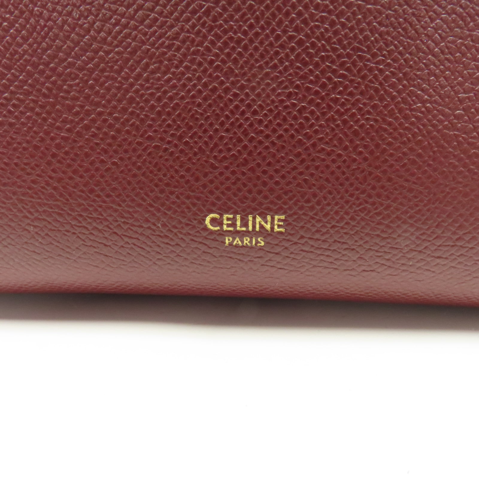 CELINE 牛皮皮革Belt Bag金扣手挽肩背兩用袋酒紅色