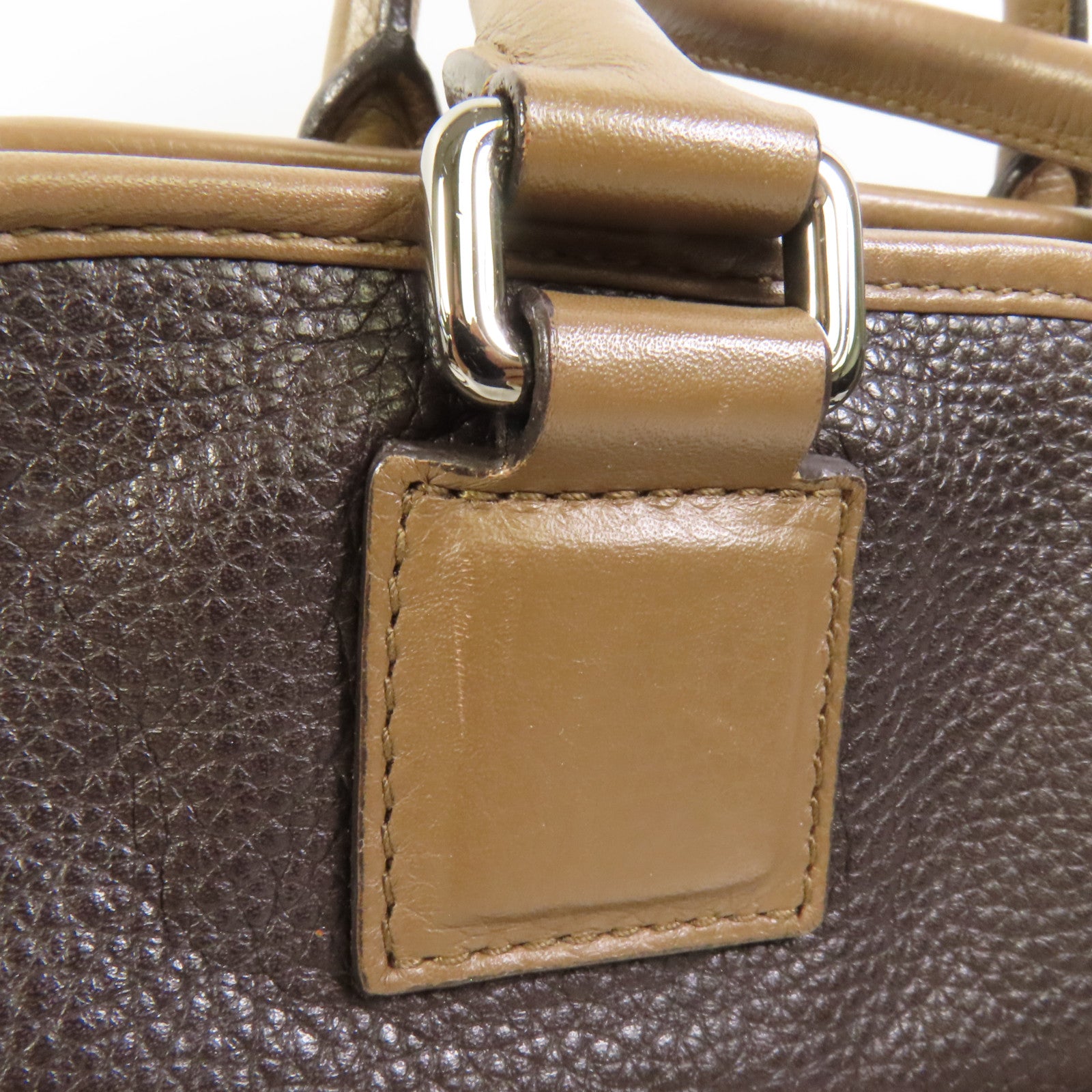 LOEWE 牛皮皮革Cruz Bag銀扣手挽肩背兩用袋
