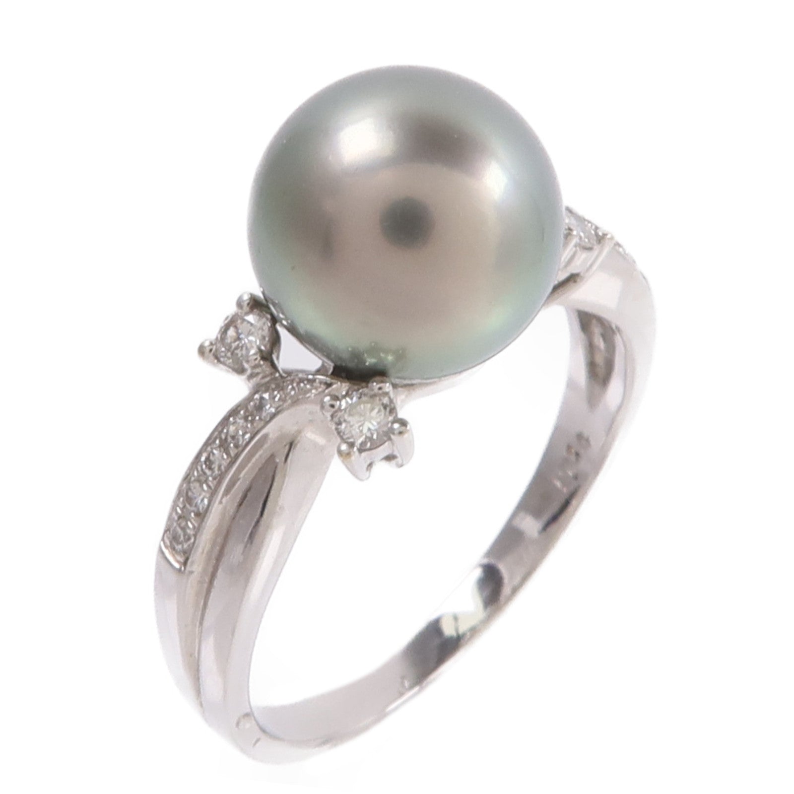 JEWELRY 18K白金Pearl Diamond Ring珍珠/鑽石戒指