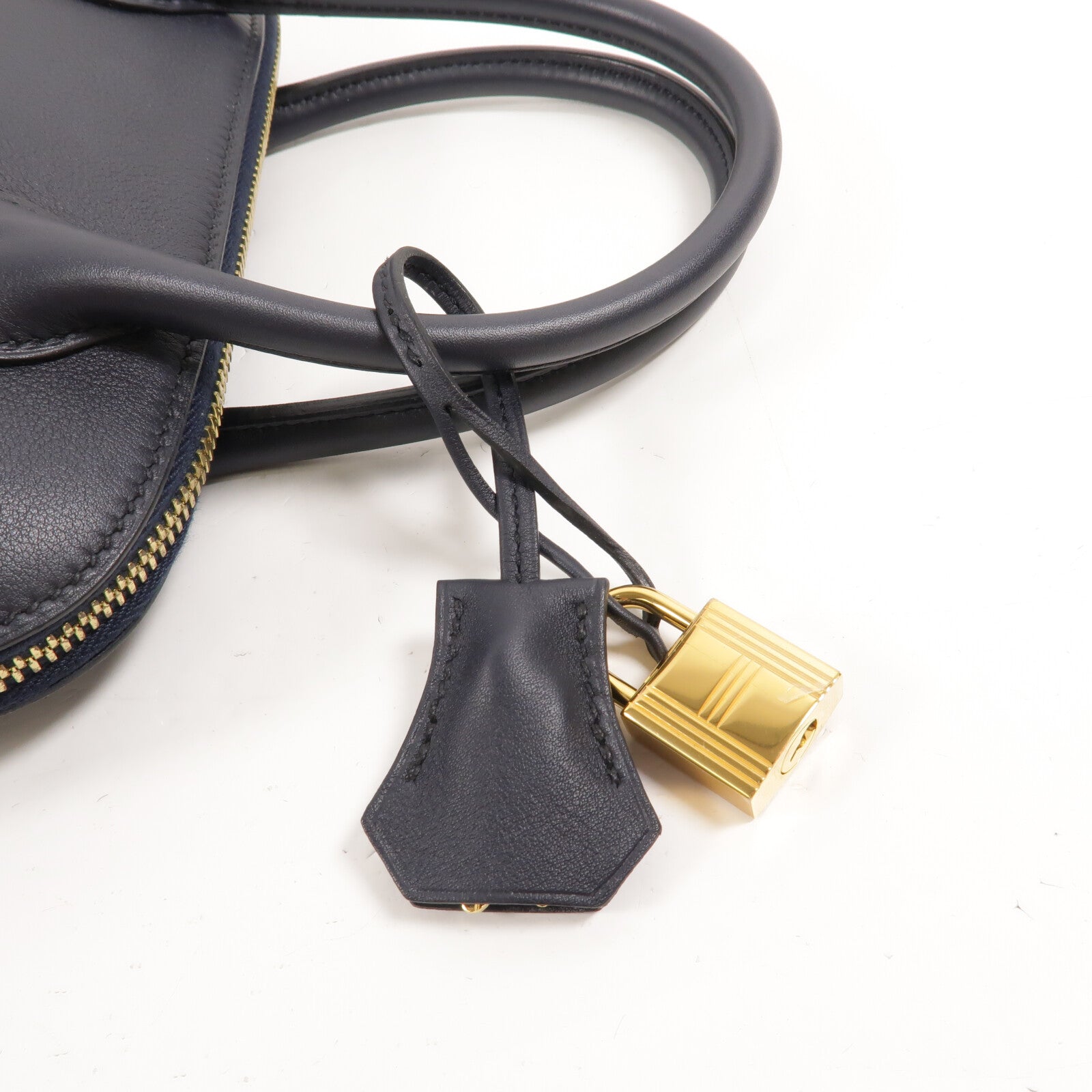 HERMES Swift皮革Bolide Secret手挽袋Blue Indigo