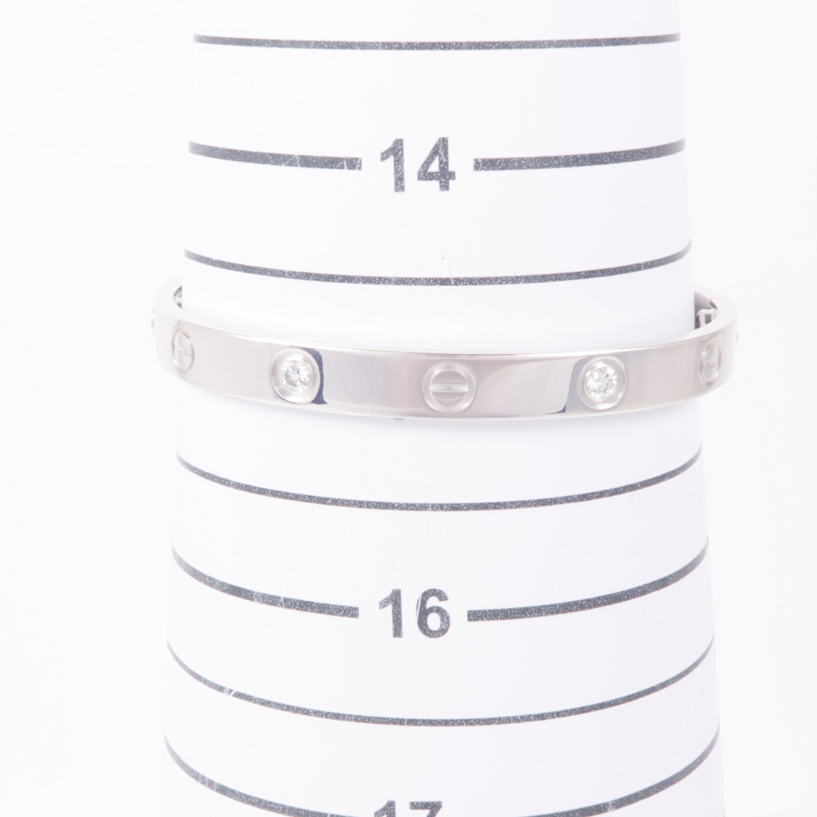 CARTIER 18K白金Love Bracelet 4P Diamond鑽石手鐲Cartier#16