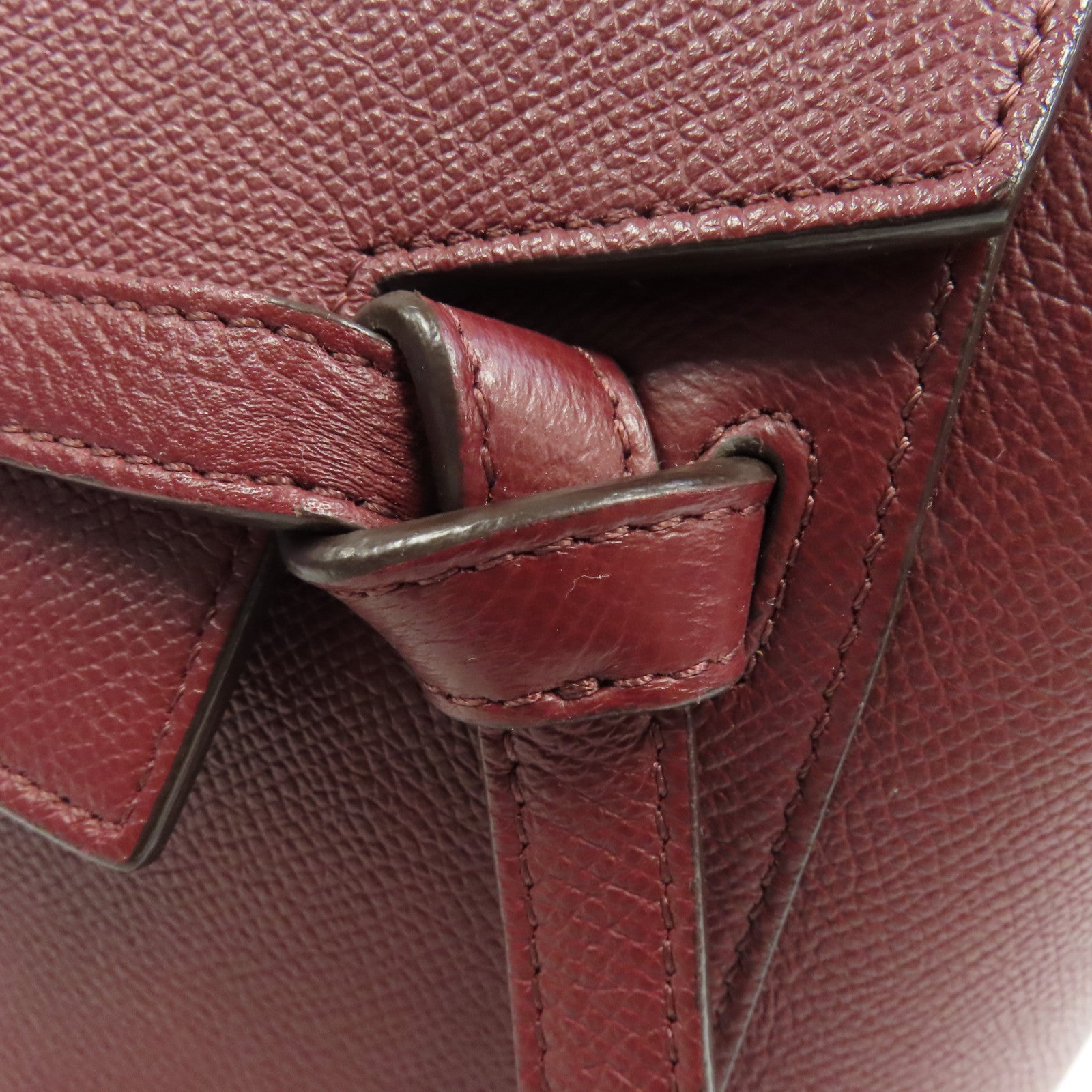 CELINE 牛皮皮革Belt Bag金扣手挽肩背兩用袋酒紅色