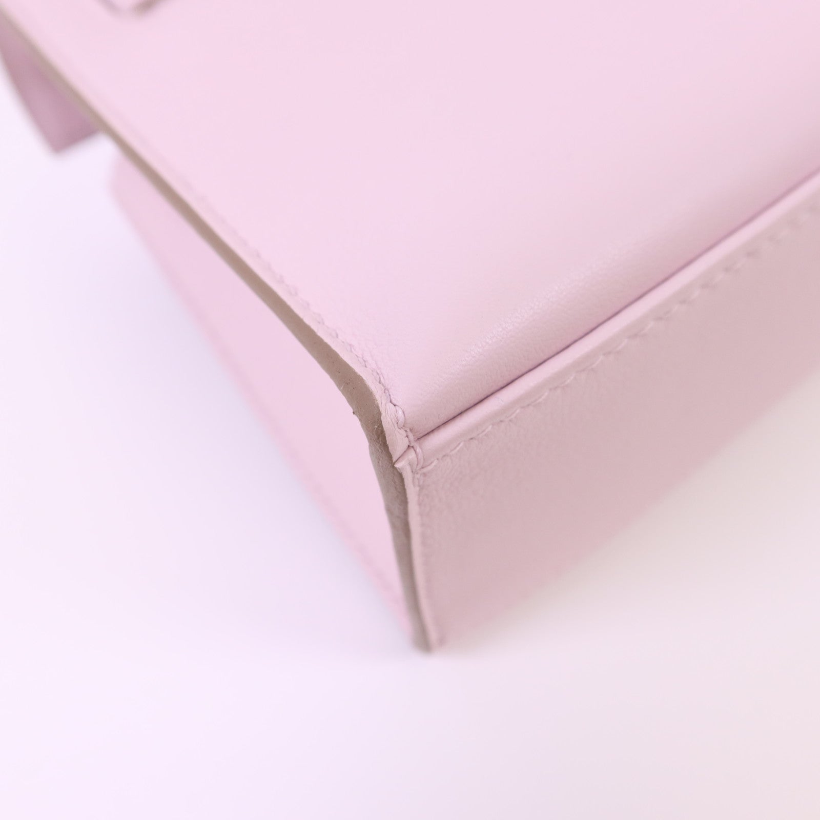 HERMES Swift皮革Kelly Pochette銀扣手挽袋Mauve Pale