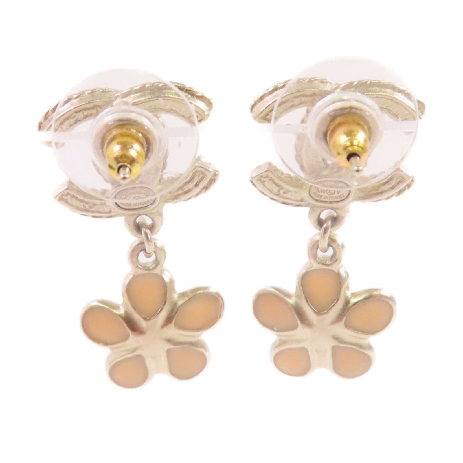CHANEL 金屬CC Earrings金扣耳環