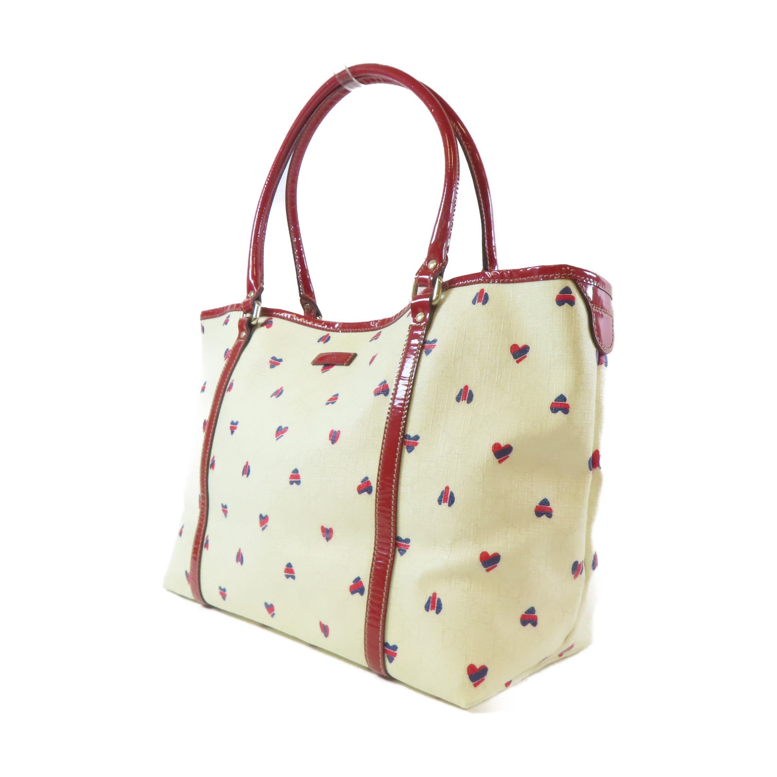 GUCCI 【激減優惠】塗層帆布Shoulder Bag銀扣肩背袋白色/紅色