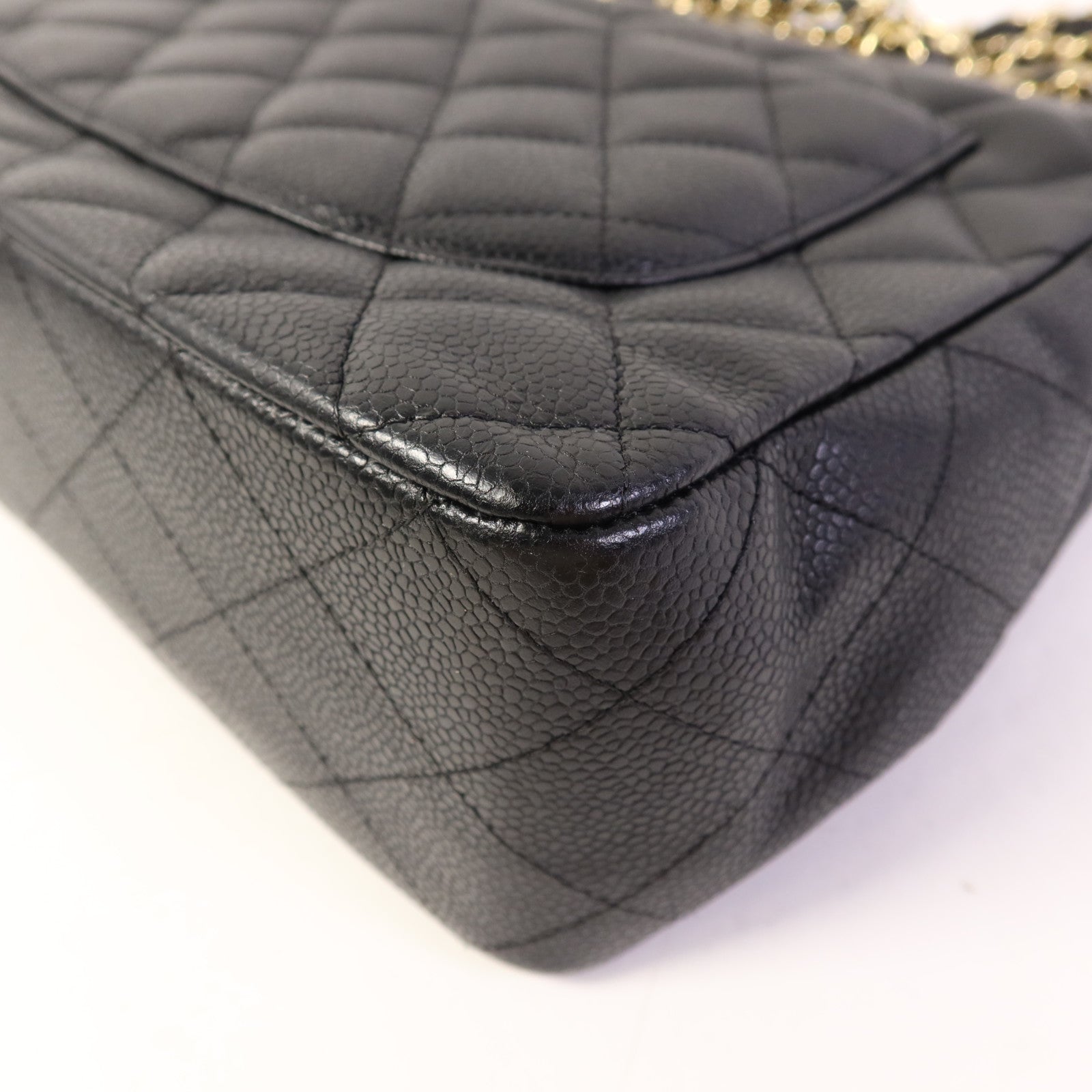 CHANEL 牛皮皮革Large Classic金扣鏈帶肩背袋