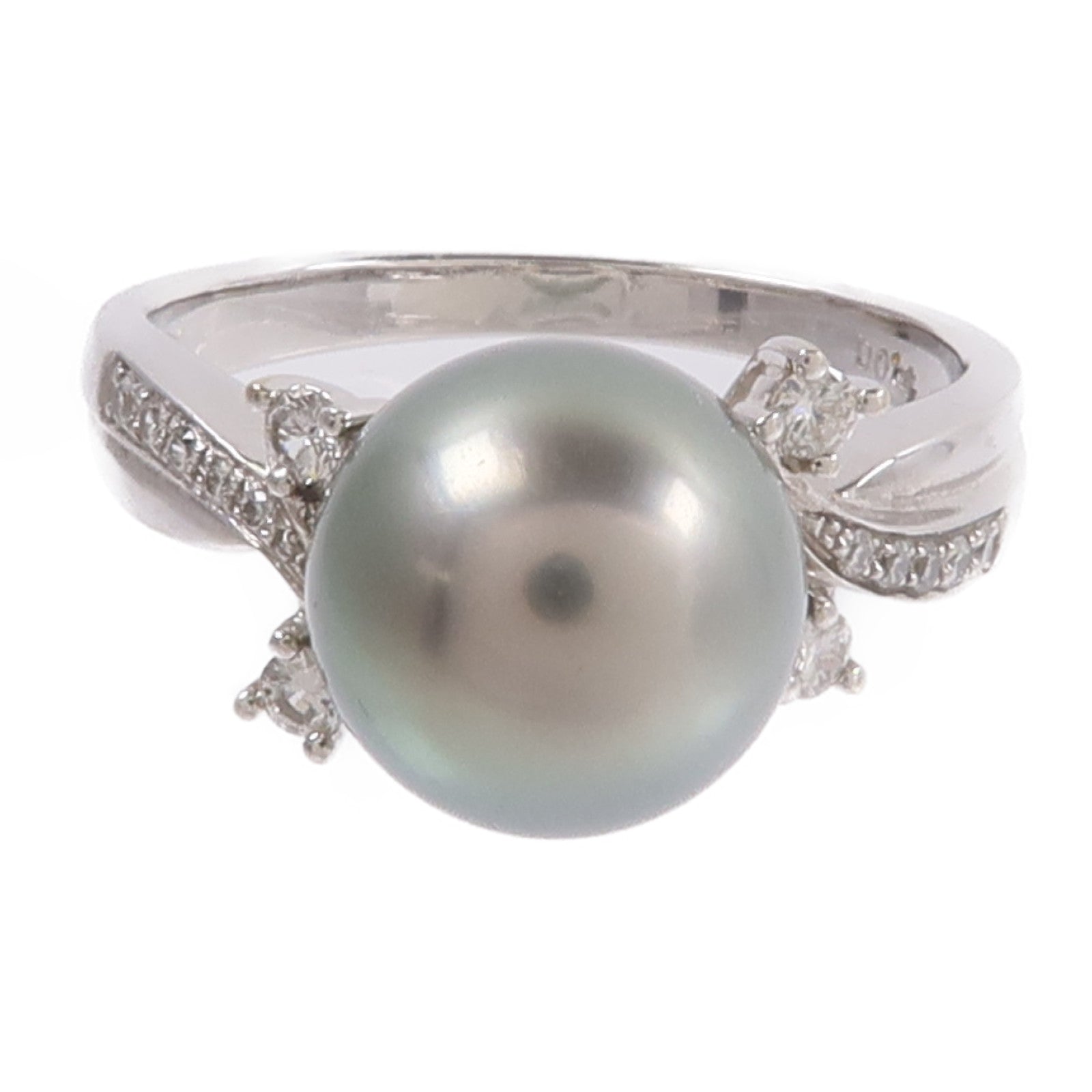 JEWELRY 18K白金Pearl Diamond Ring珍珠/鑽石戒指