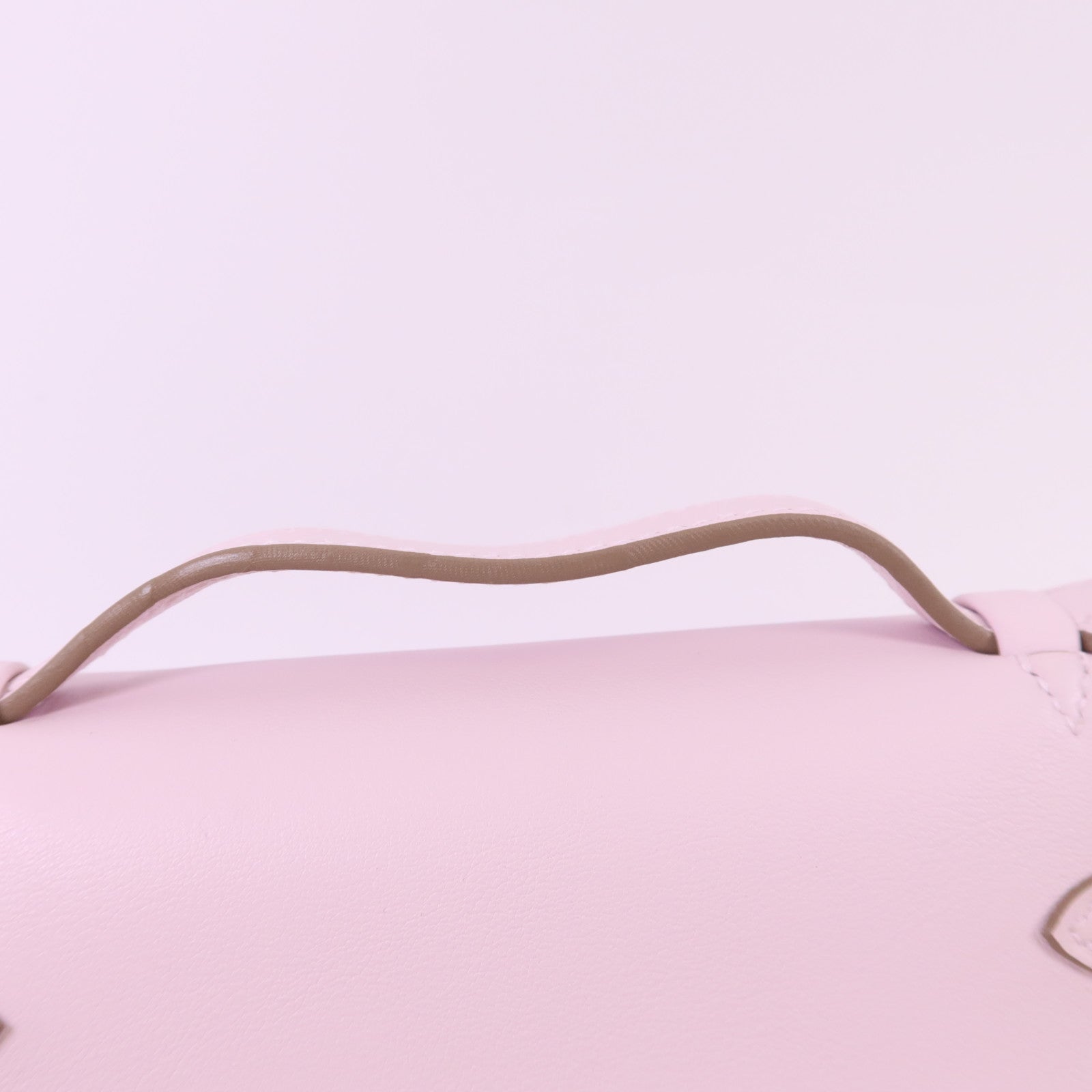 HERMES Swift皮革Kelly Pochette銀扣手挽袋Mauve Pale