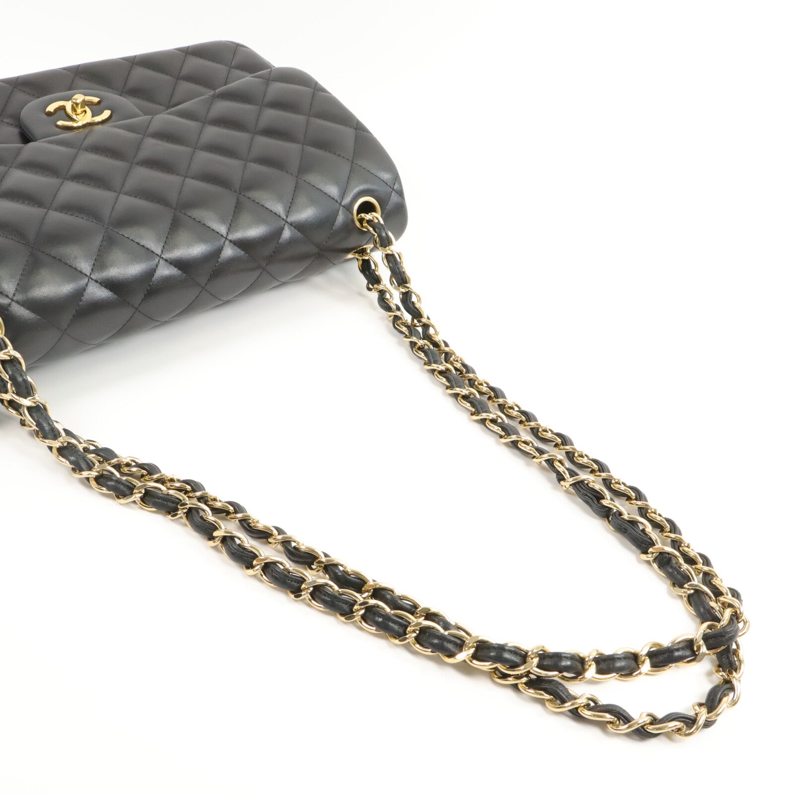 CHANEL 羊皮皮革Large Classic鏈帶肩背袋