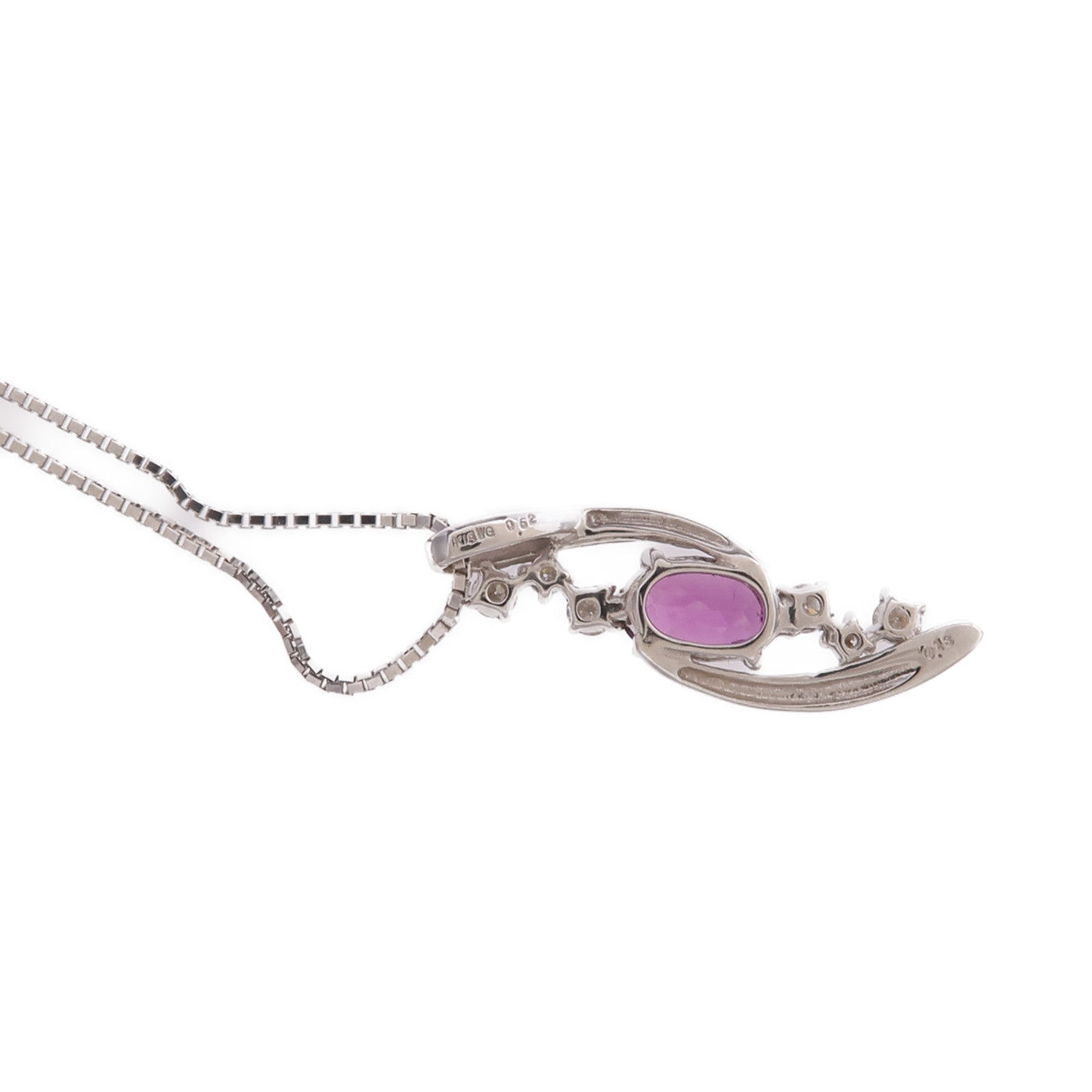 JEWELRY 【激減優惠】18K白金Purple Garnet Diamond Necklace紫石榴石/鑽石項鍊
