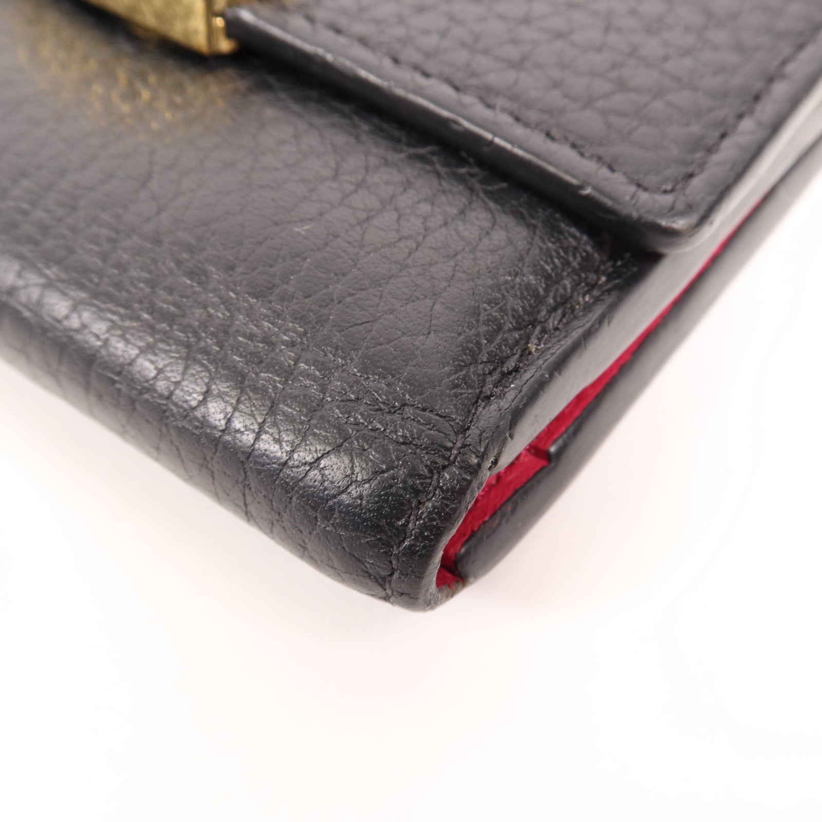 LOUIS VUITTON Taurillon皮革Capucines XS Wallet金扣短錢包