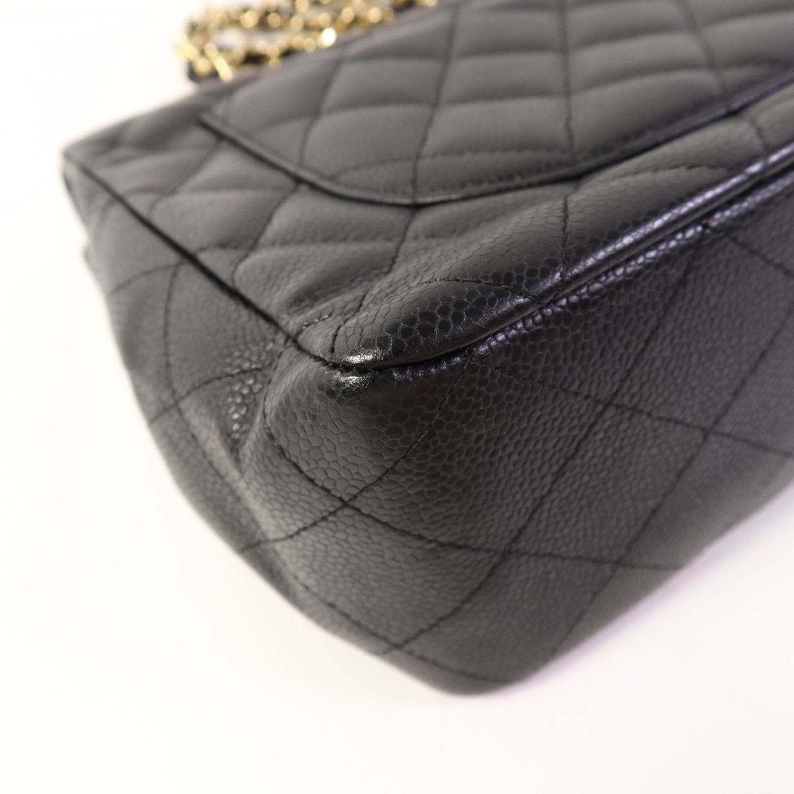 CHANEL 牛皮皮革Large Classic金扣鏈帶肩背袋