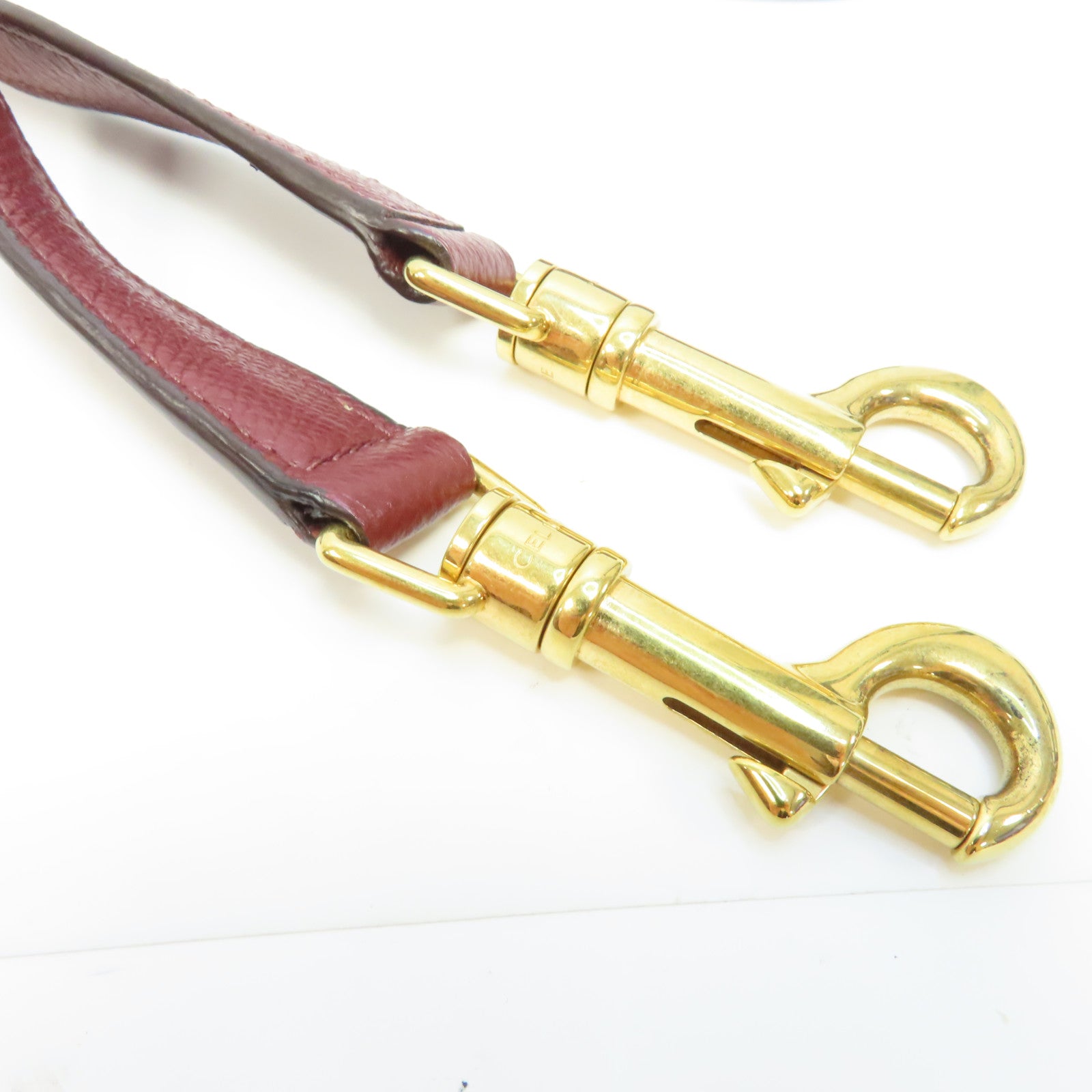 CELINE 牛皮皮革Belt Bag金扣手挽肩背兩用袋酒紅色
