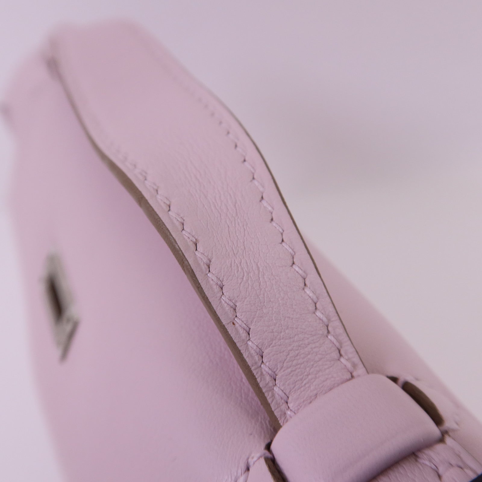 HERMES Swift皮革Kelly Pochette銀扣手挽袋Mauve Pale