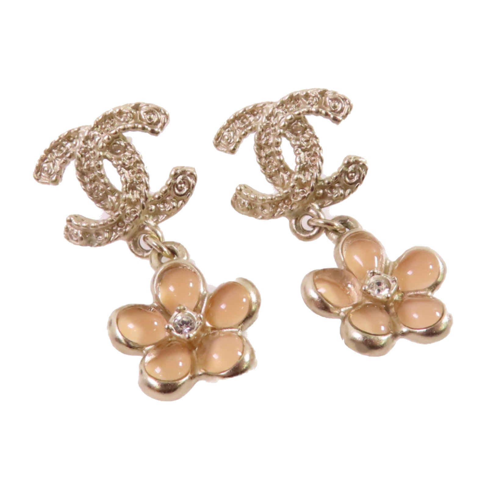 CHANEL 金屬CC Earrings金扣耳環
