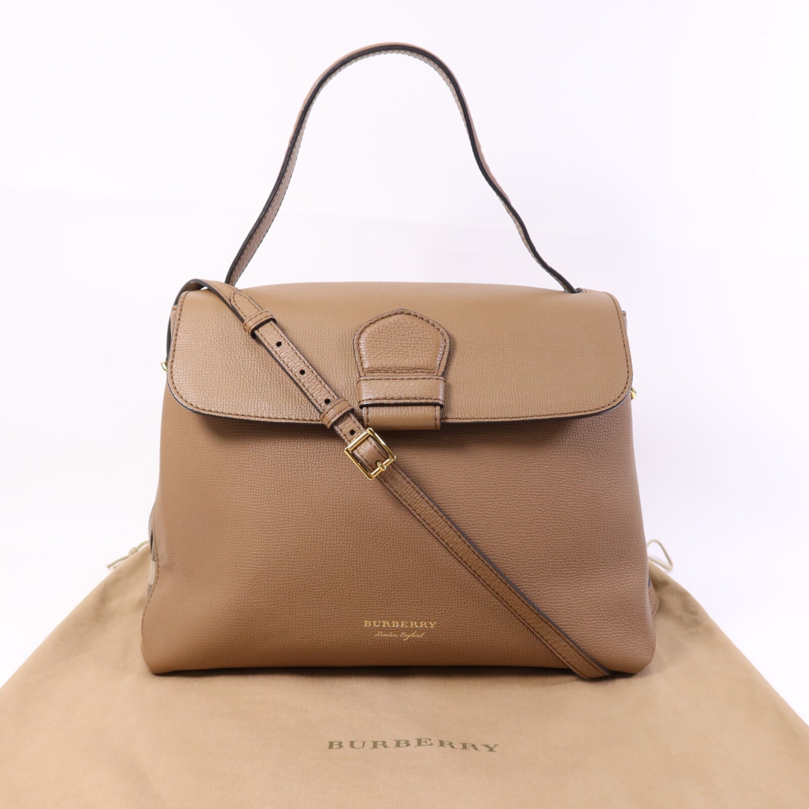 BURBERRY 牛皮皮革2 Way Shoulder Bag金扣手挽肩背兩用袋