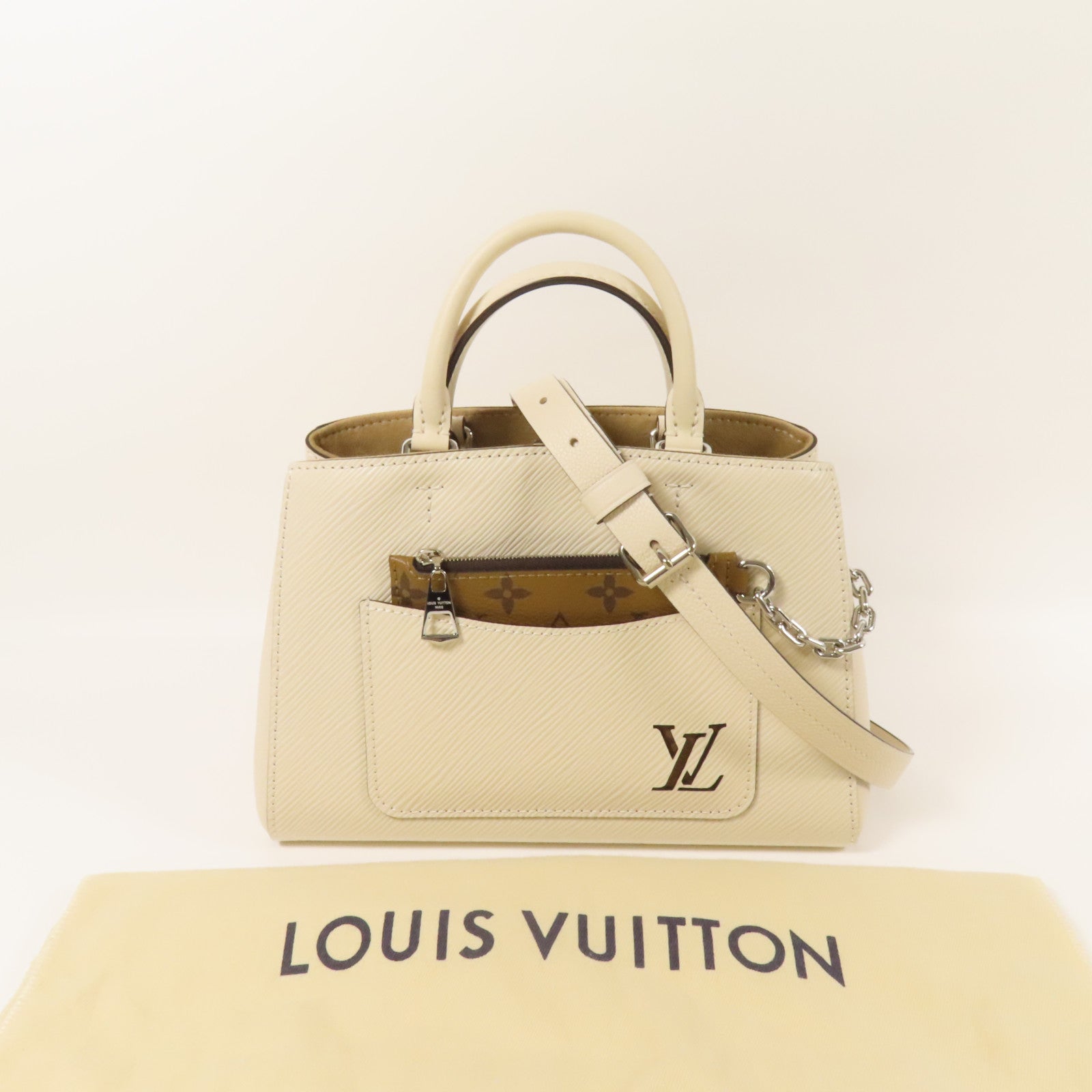 LOUIS VUITTON Epi Marelle Tote銀扣手挽肩背兩用袋