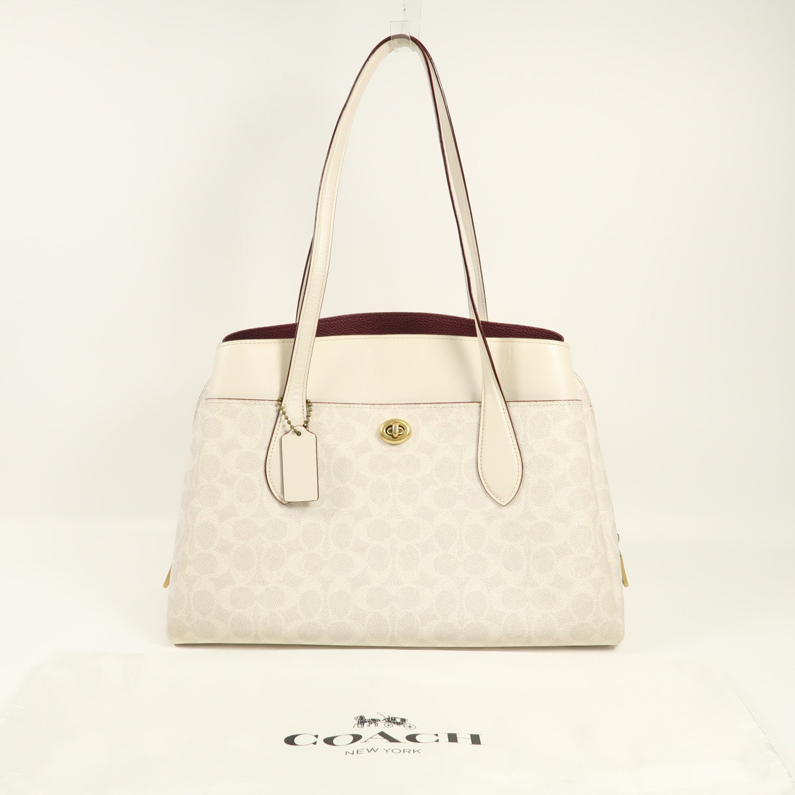 COACH 塗層帆布Shoulder Bag金扣肩背袋